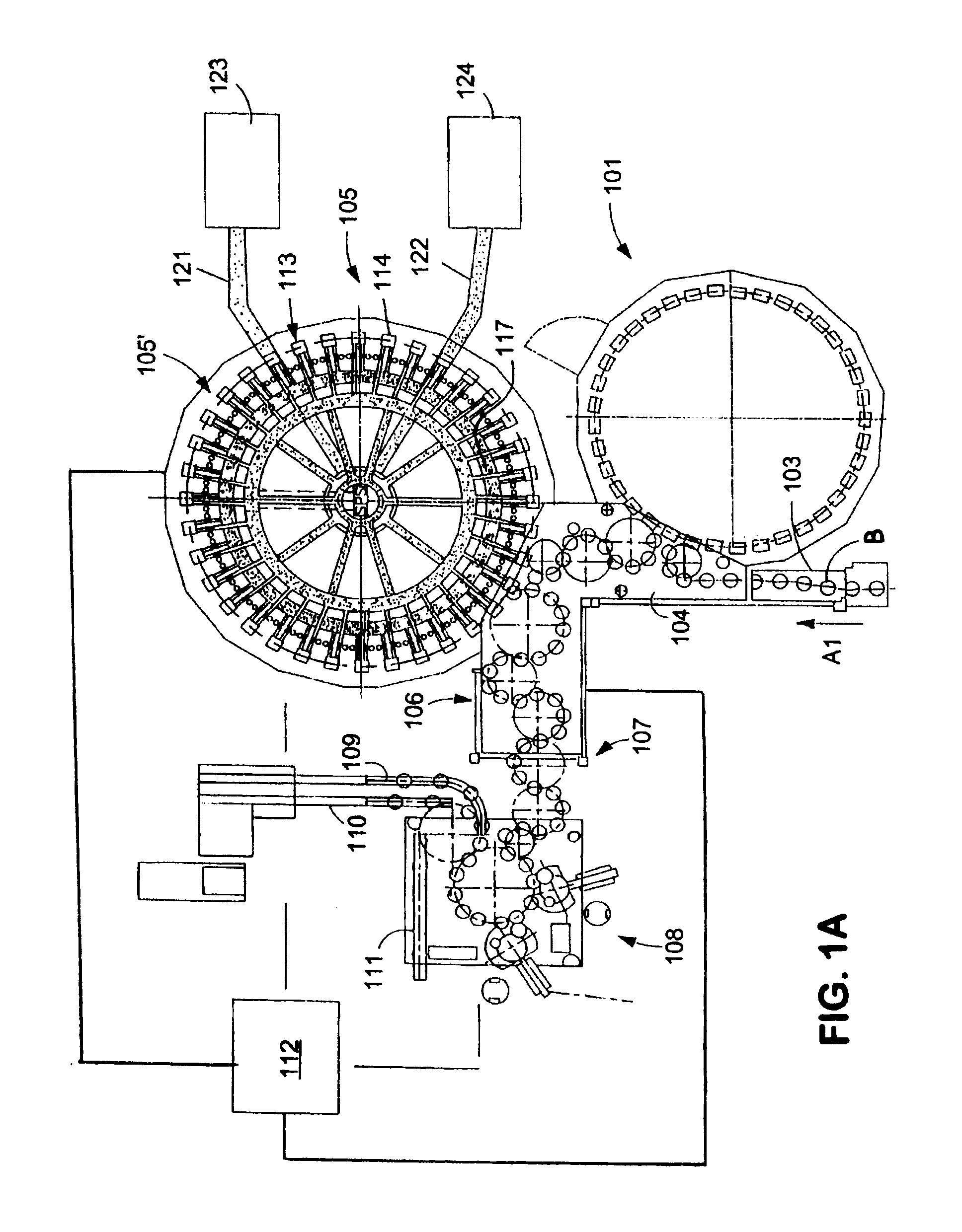 Beverage bottling plant having a filling machine with multiple beverage filling elements, a filling machine with multiple beverage filling elements, a filling element and related method