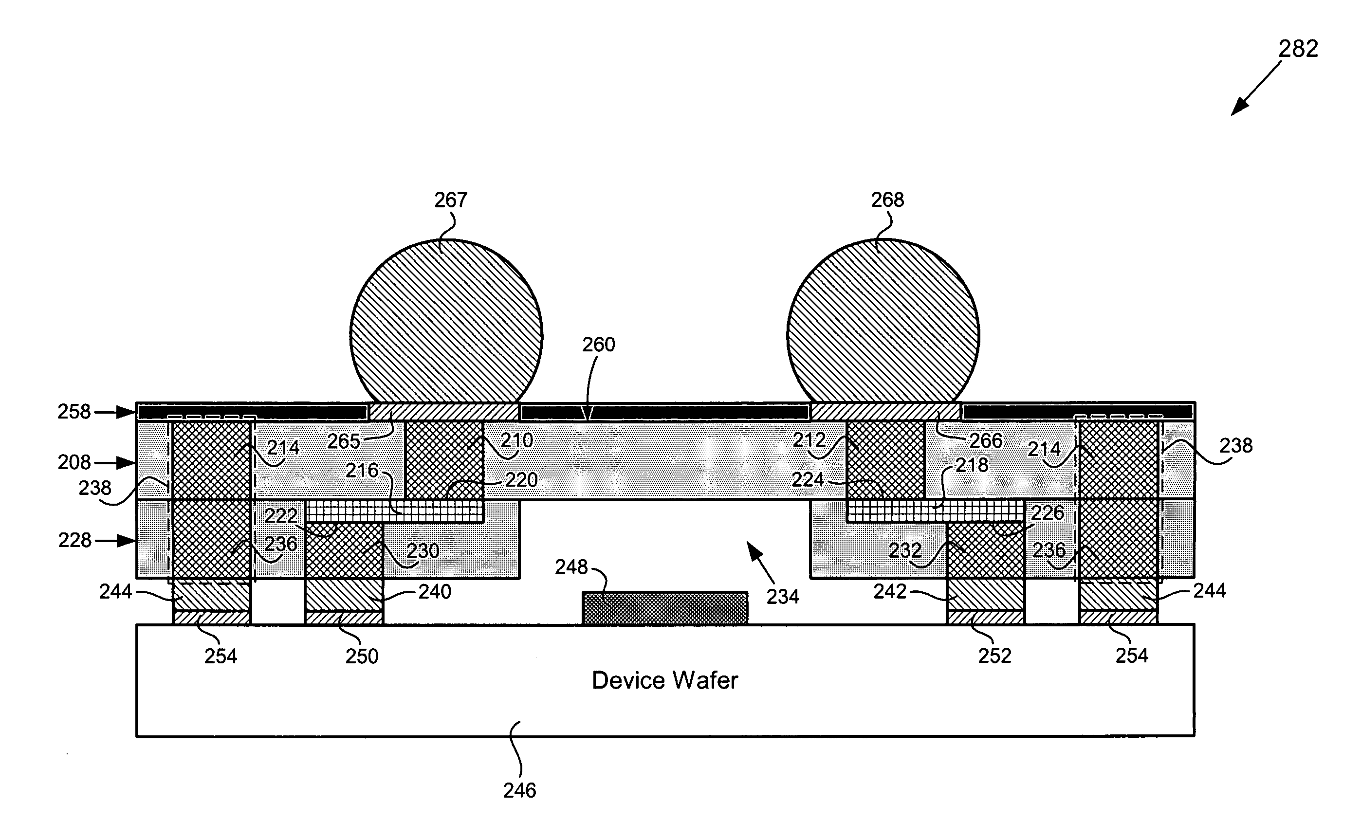 Wafer level package including a device wafer integrated with a passive component