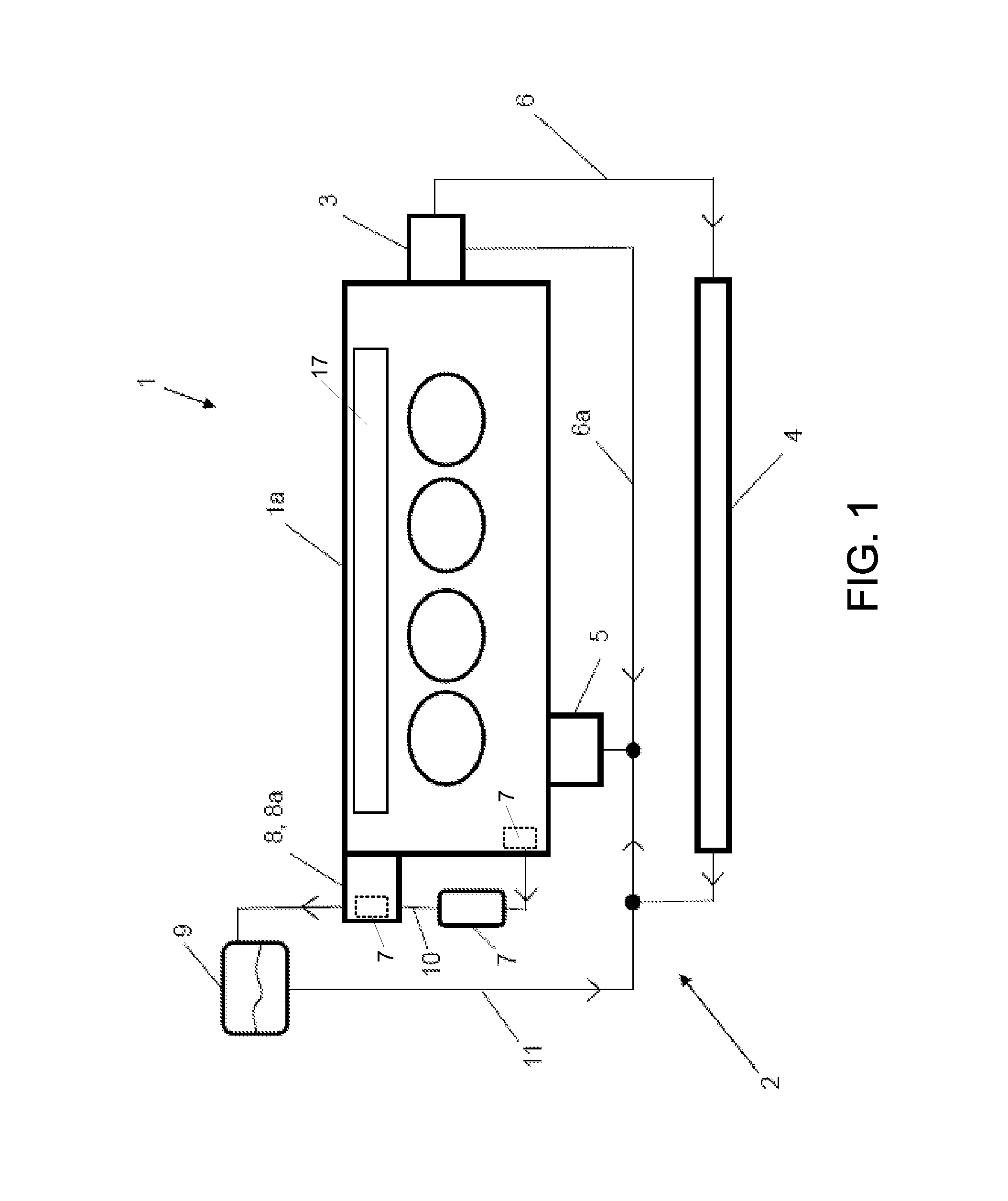 Liquid-cooled internal combustion engine with afterrun cooling, and method for operating an internal combustion engine of said type