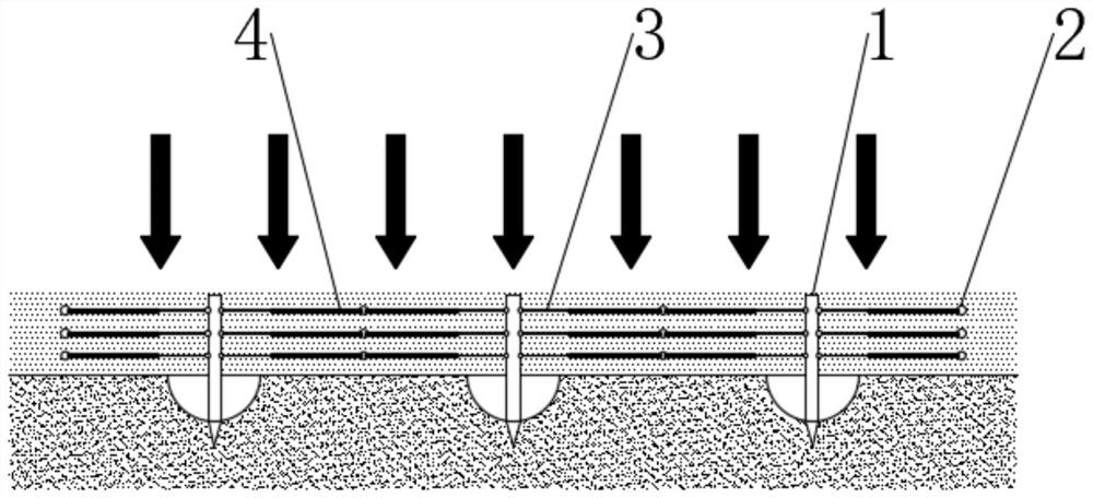 Novel netting type tamping method of filler for roadbed construction