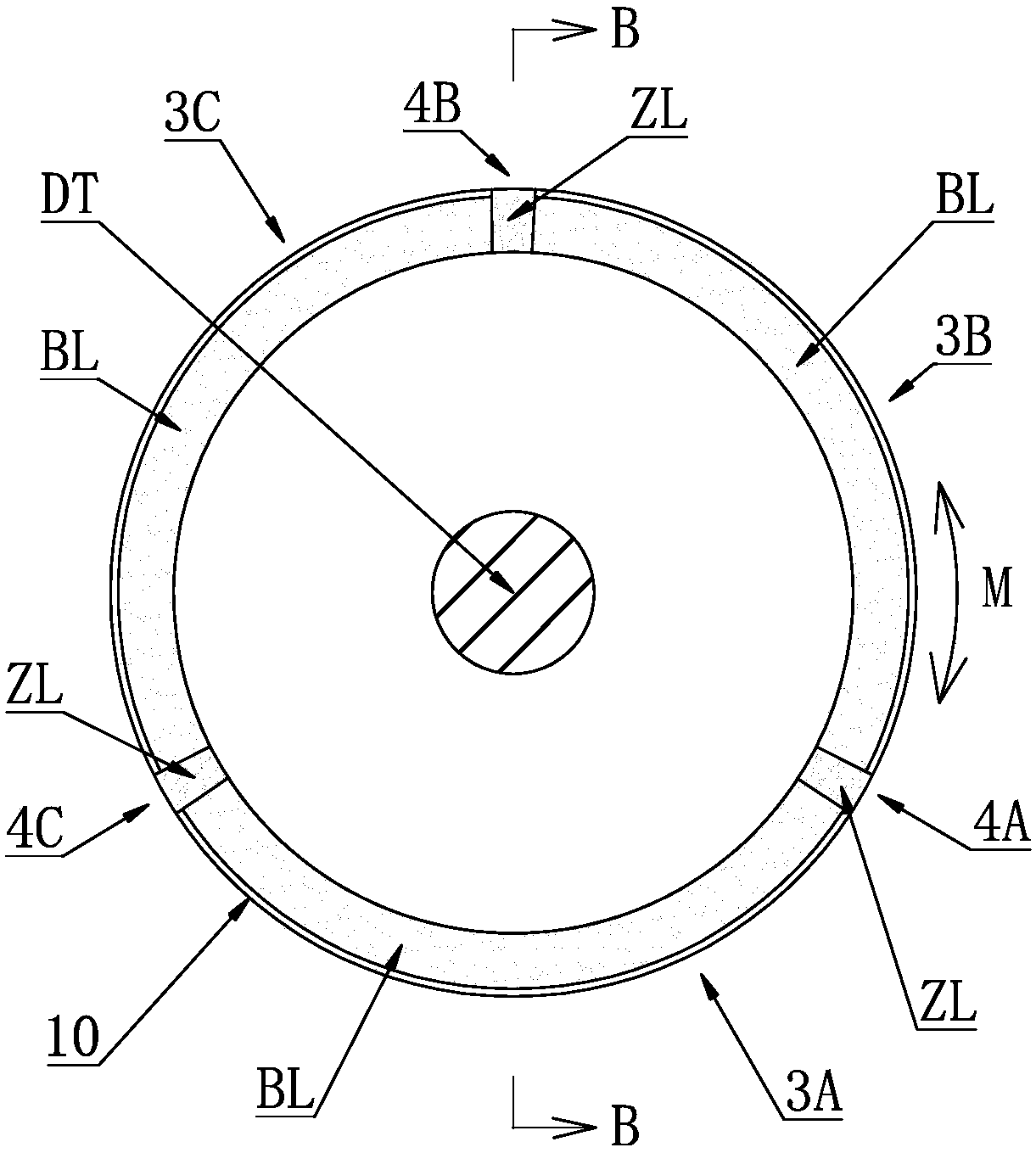 Multi-color strip double-color insulated cable core and its manufacturing mold and manufacturing method