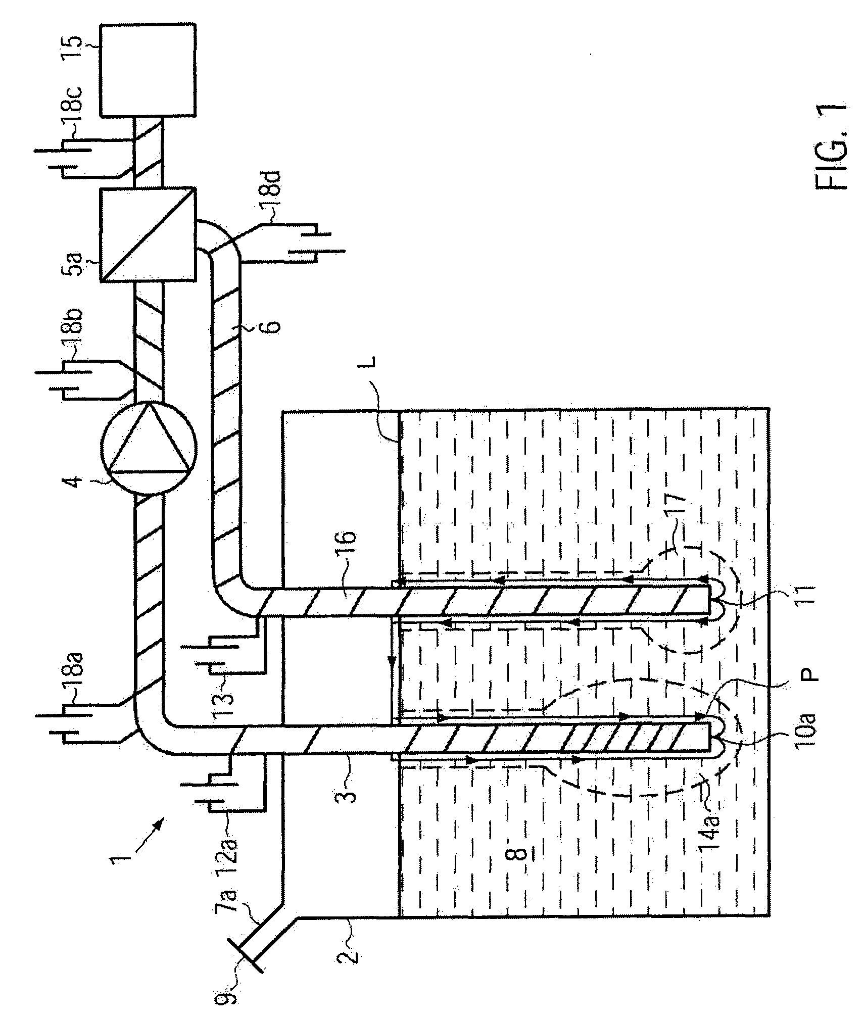 Tank withdrawal system with electric and fluidic heating device