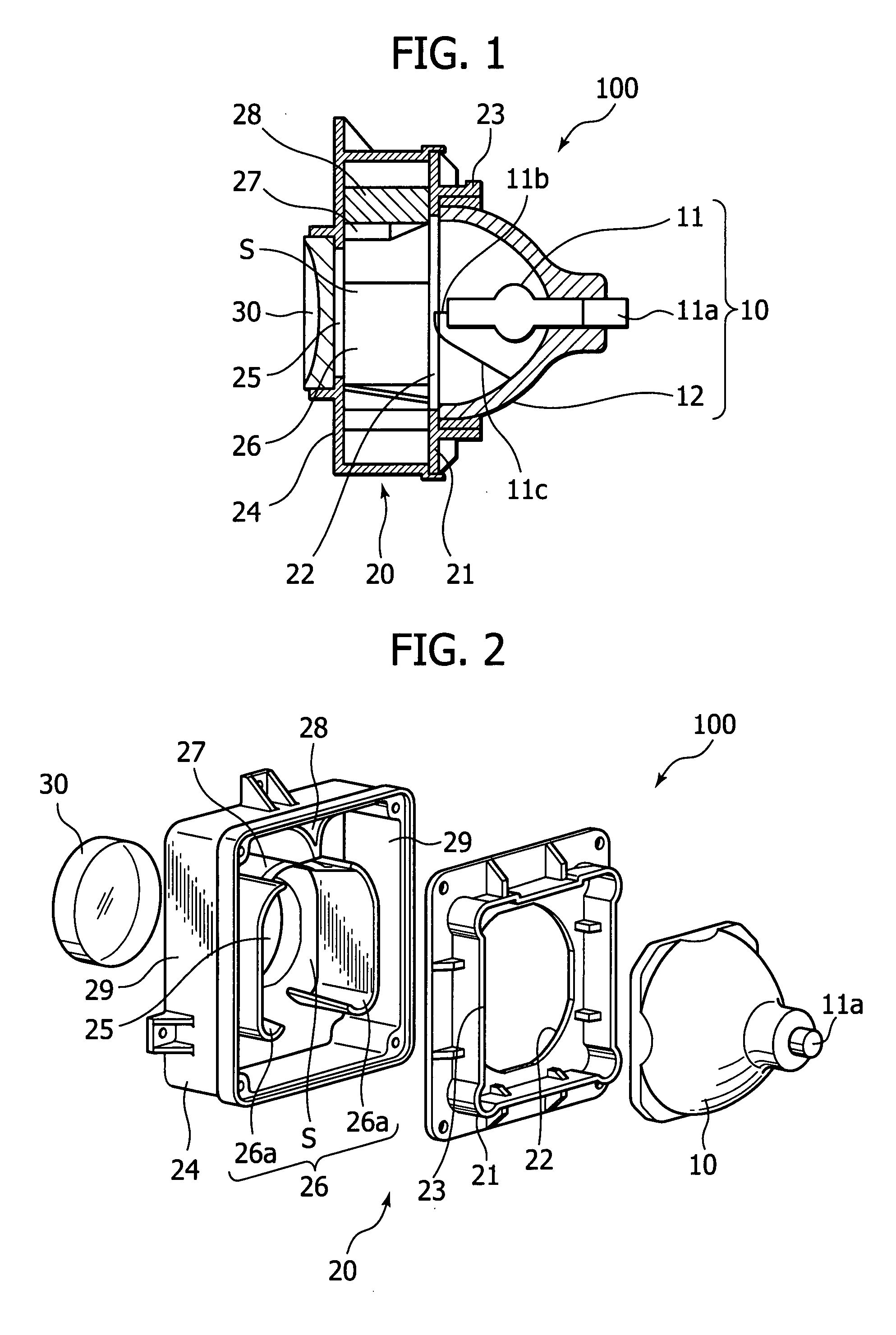Sealed lamp device and projector
