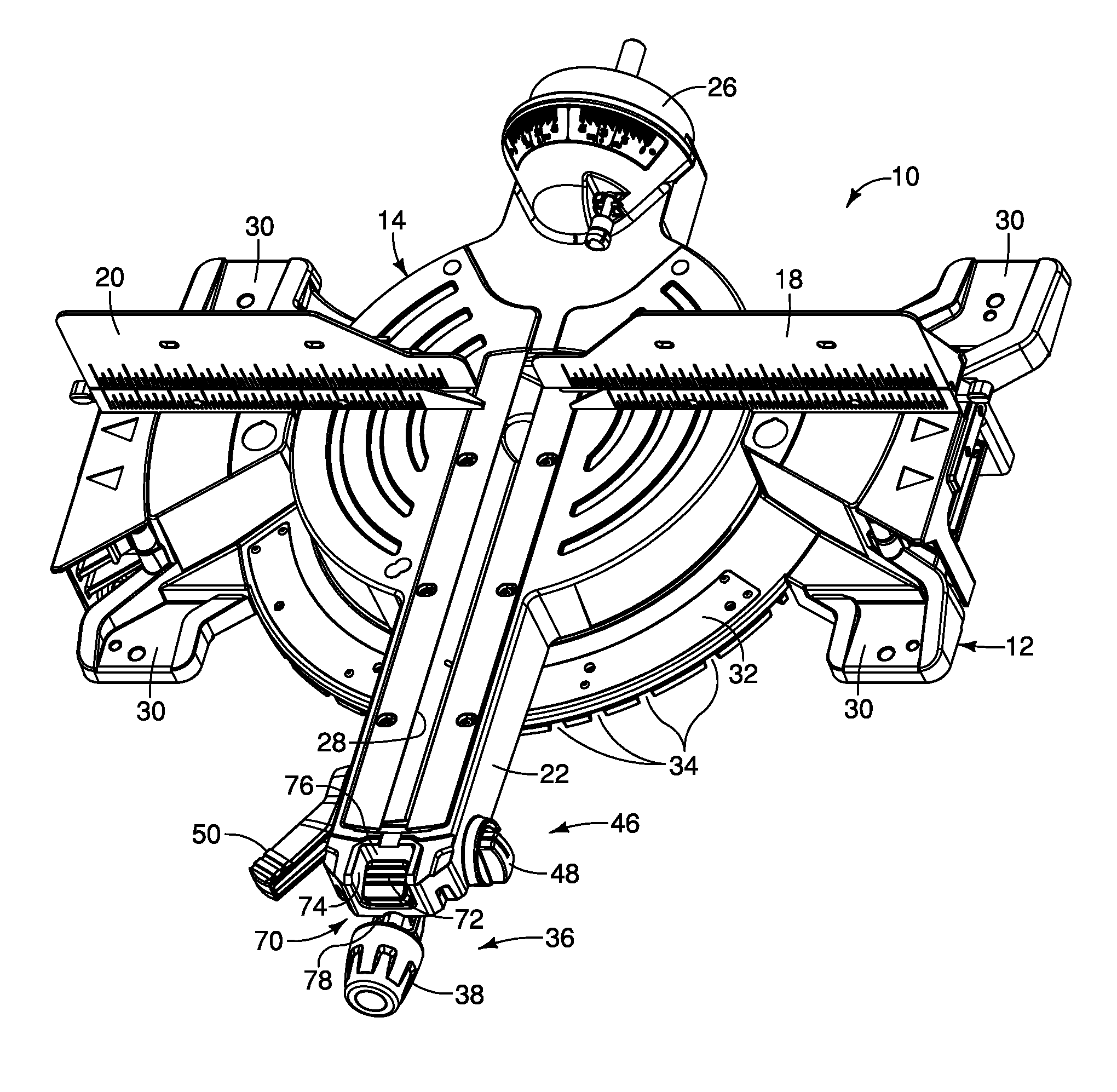 Miter detent override mechanism