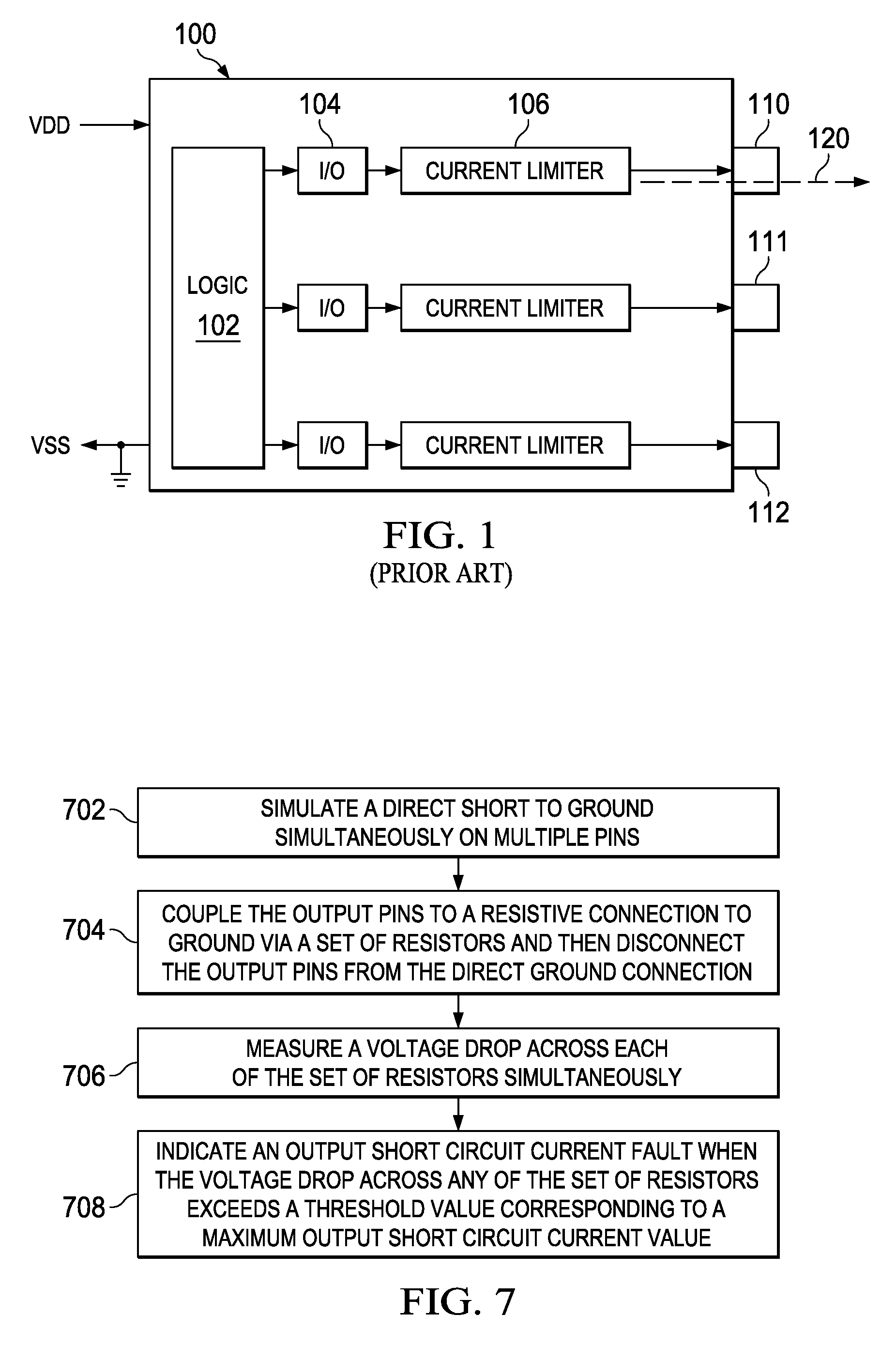 Testing integrated circuit packaging for output short circuit current