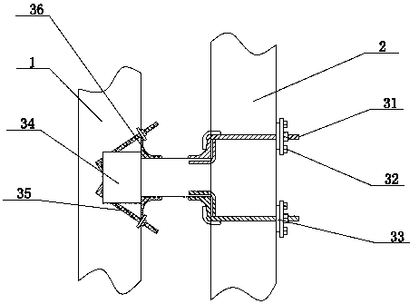 Mixed wall with fixed connector