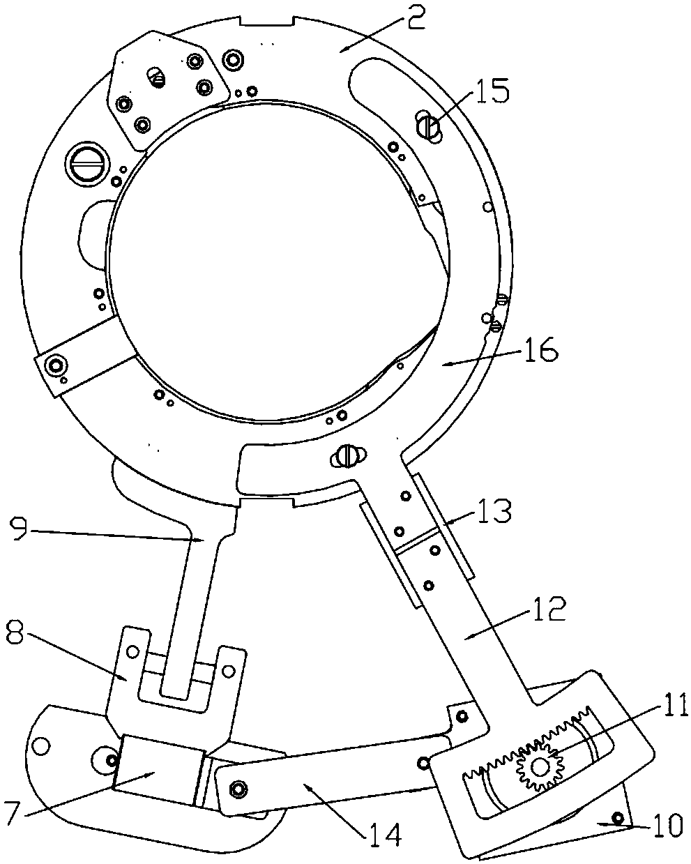 Invisible hosiery knitter jacquard device having sinker cap adjusting function