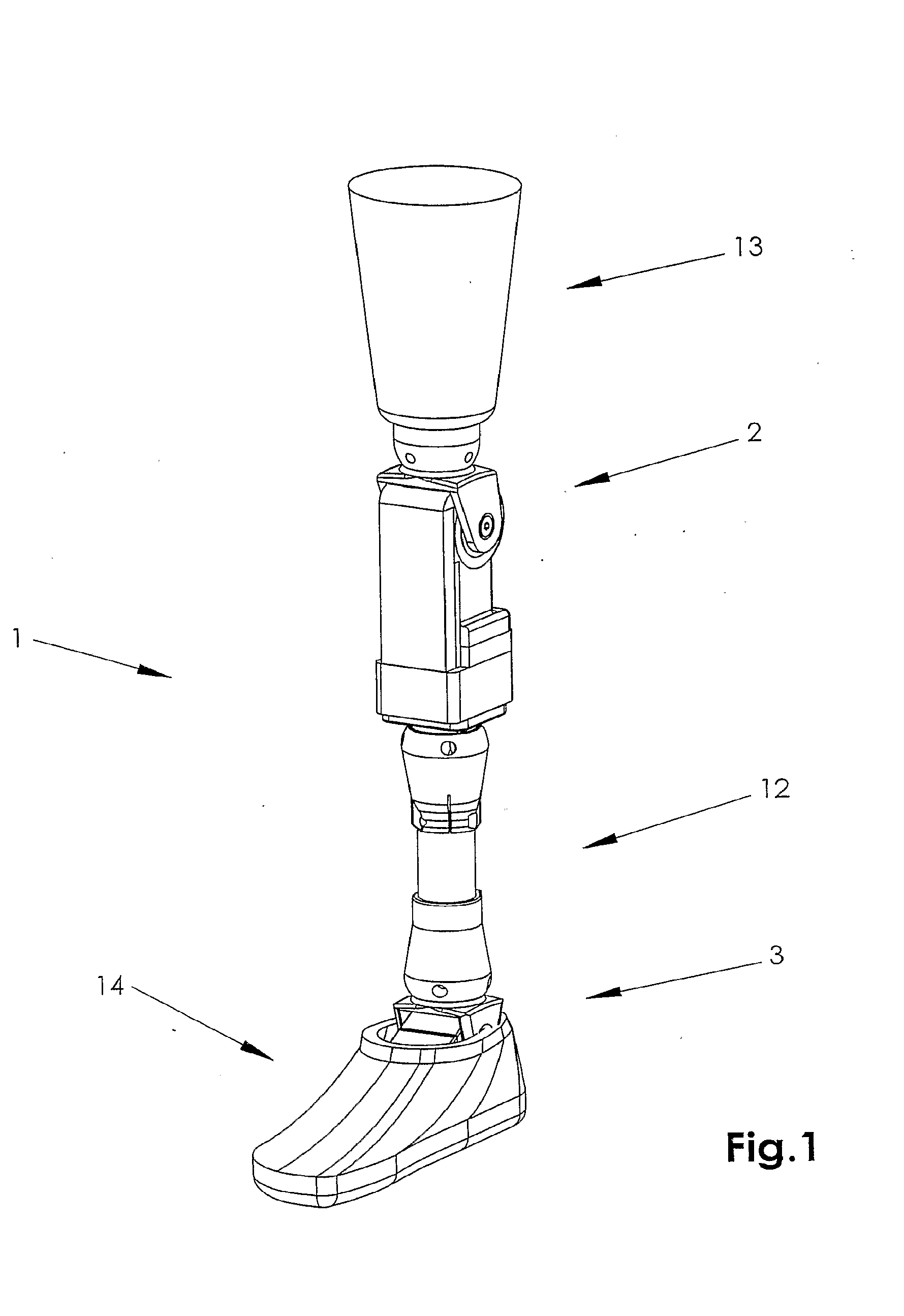 Combined active and passive leg prosthesis system and a method for performing a movement with such a system