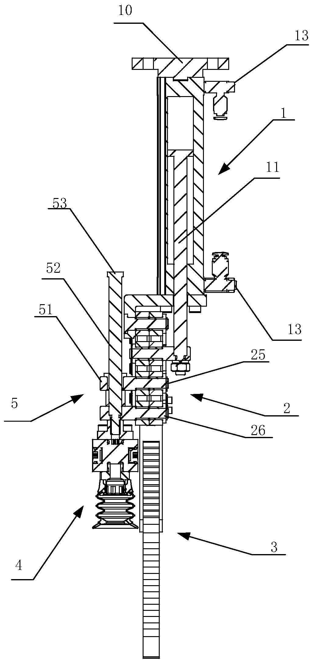 Substance taking and releasing device having mechanical arm