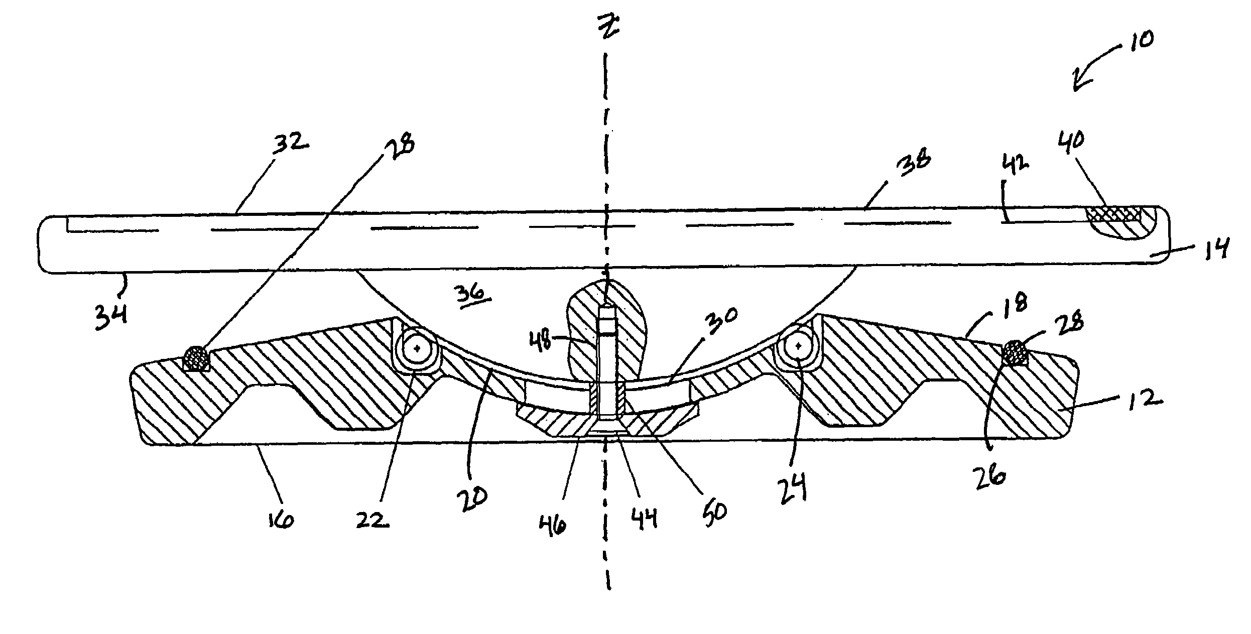 Therapy device having a rotatably tiltable platform