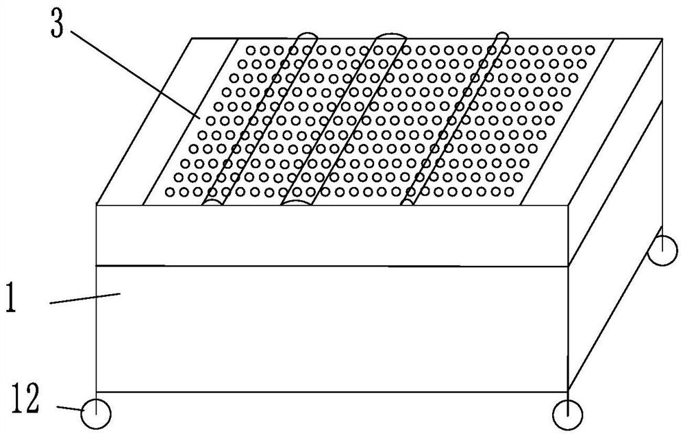 Traditional Chinese medicine spread moxibustion device capable of discharging smoke downwards, for different positions and different body types