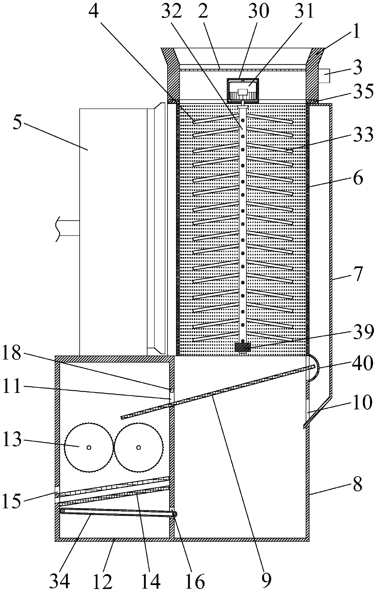 Automatic crushing device for neodymium-iron-boron magnetic powder blocks, and crushing method of automatic crushing device