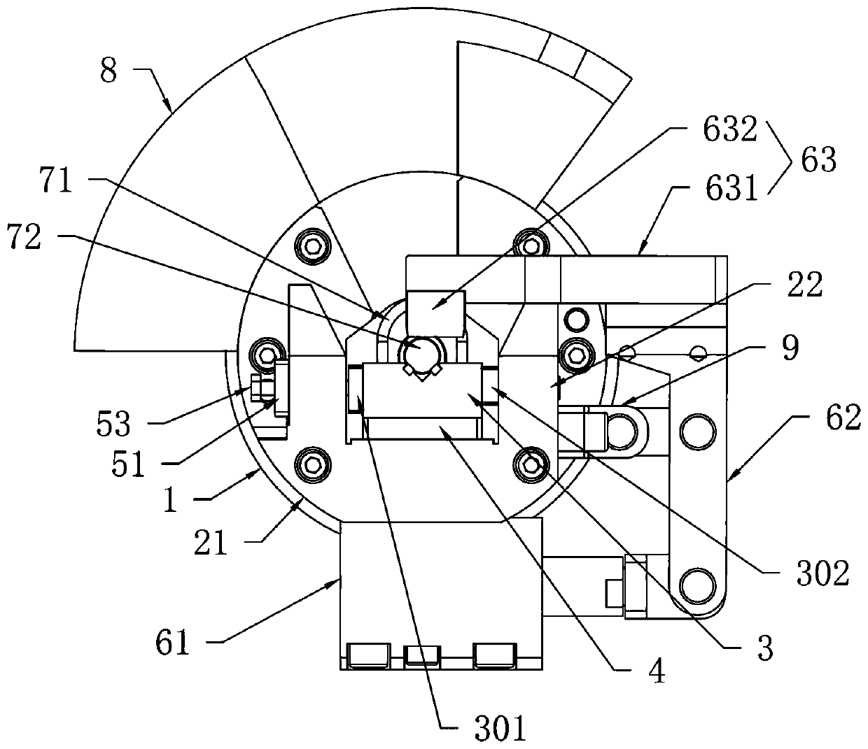 Efficient clamp capable of automatically clamping and grinding eccentric parts