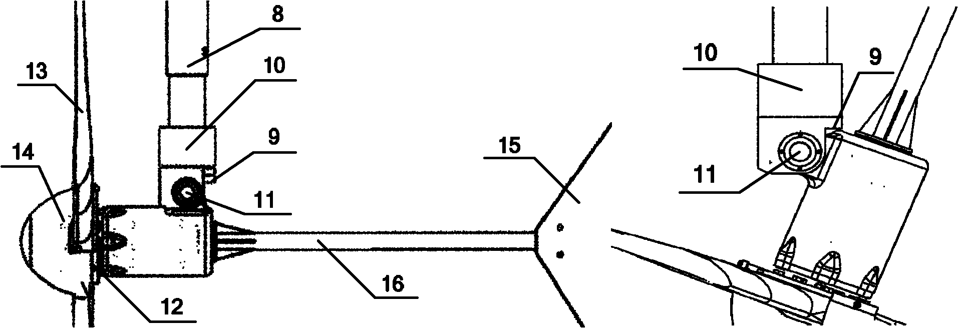 Suspension-type horizontal shaft wind generating set