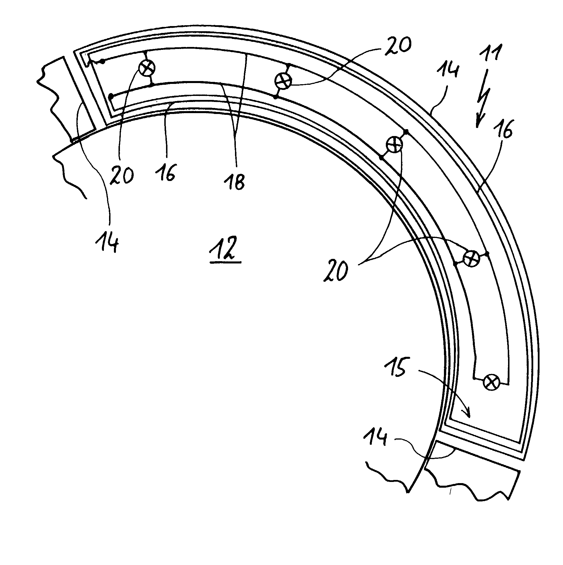 Apparatus for marking the operation of an induction coil by illumination