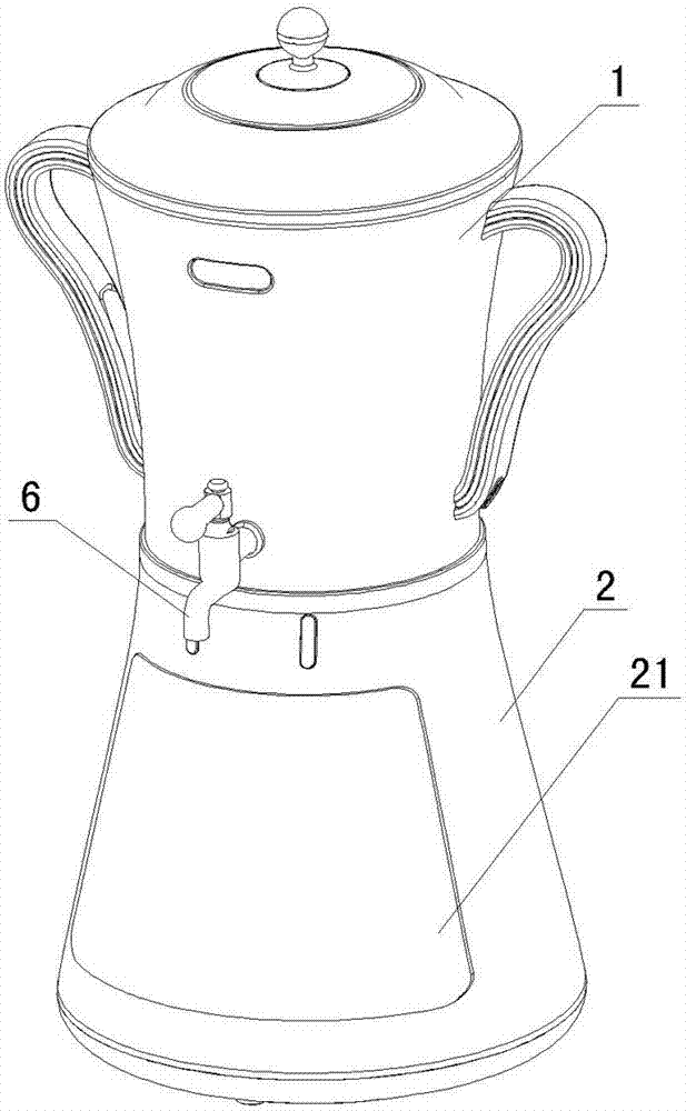 Electric kettle with simulated flame water heating effect and flame simulating device used in electric kettle