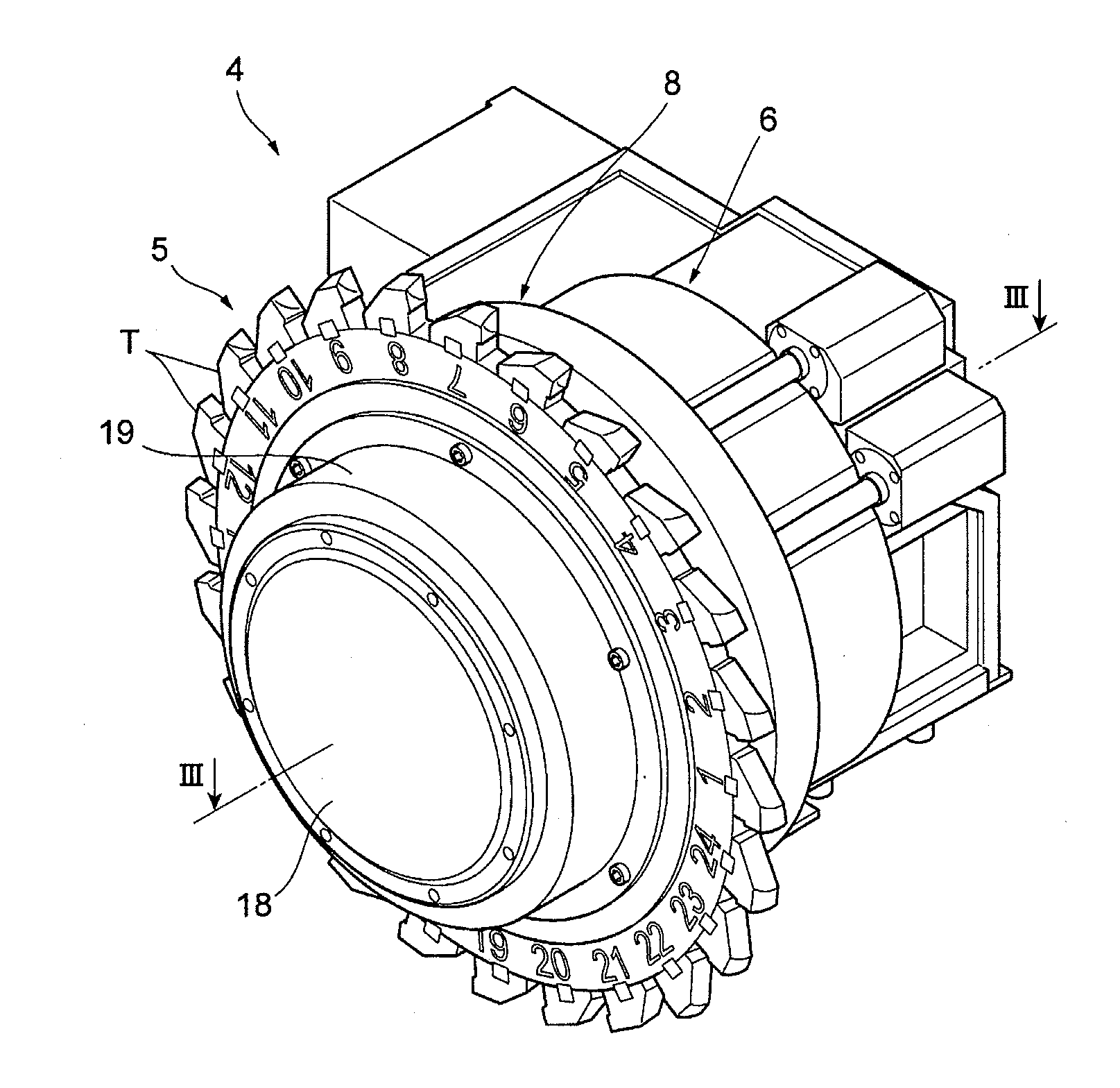 Tool holder attaching/detaching structure of machine tool