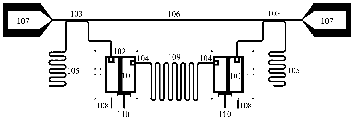 A circuit implementing dual quantum bit gate operation