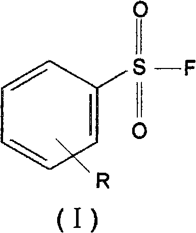 Benzenesulphonyl fluoride, preparing method and application thereof