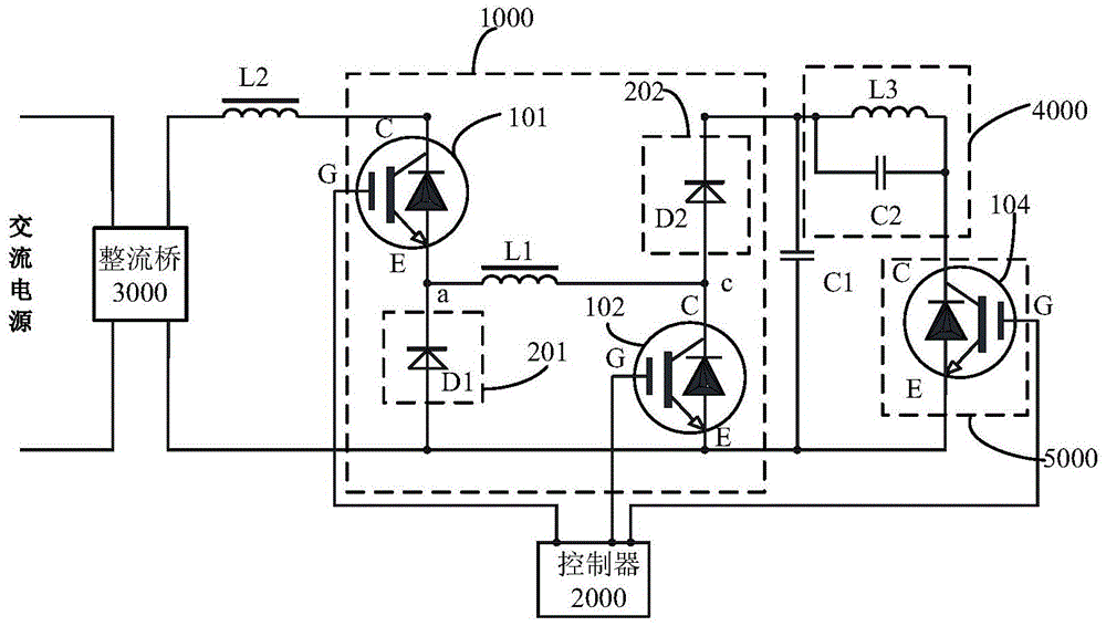 Buck-boost circuit for electromagnetic heating device and its control method