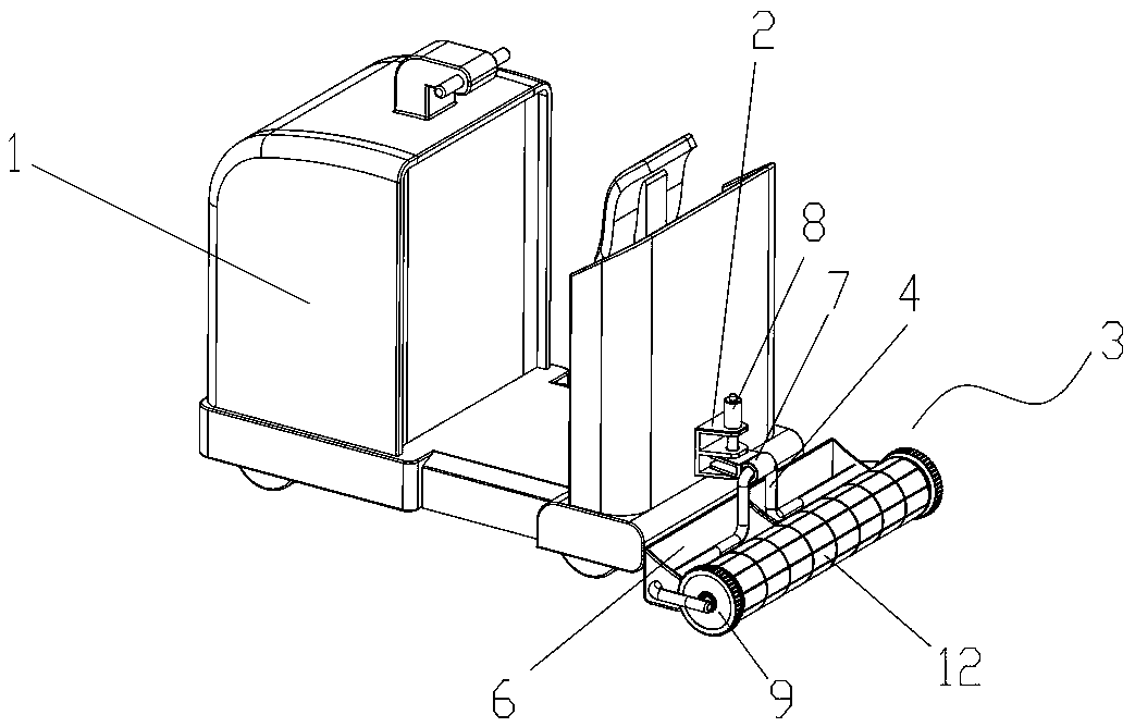 Scrap iron collecting device capable of being connected with electric transport vehicle