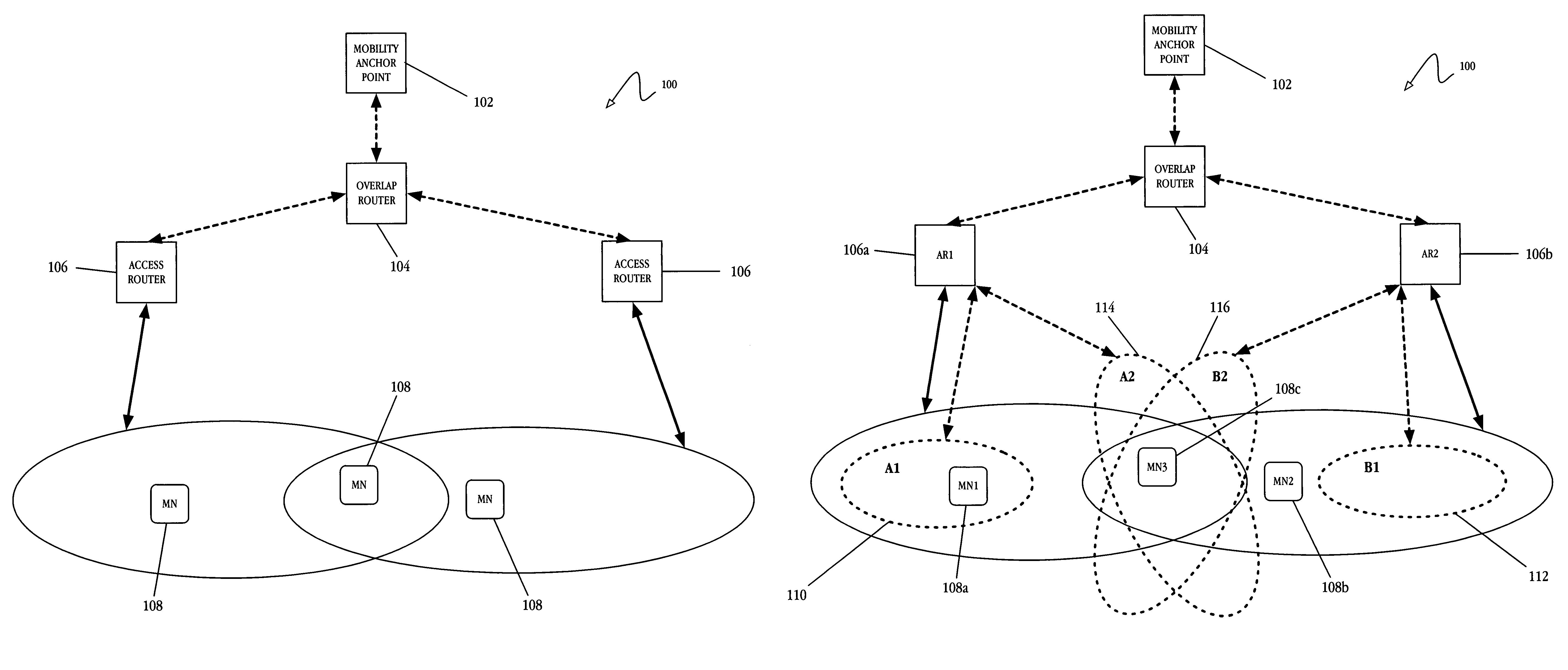 Systems and methods for increased mobility among mobile nodes in a wireless network