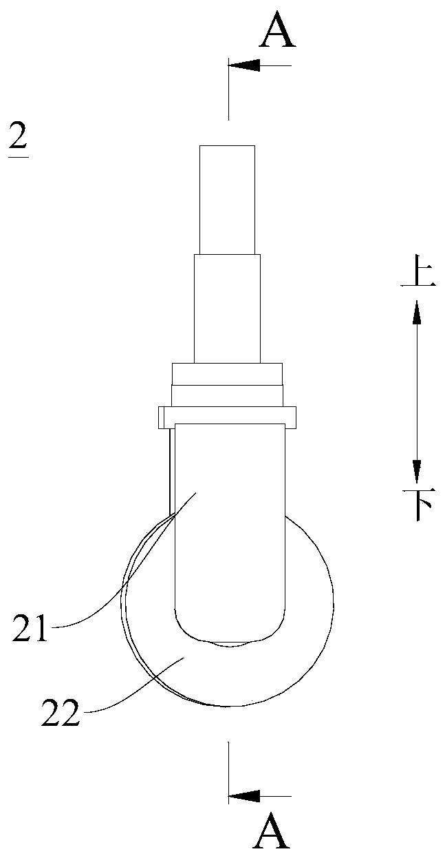 Walking device for trowelling robot and trowelling robot provided with same