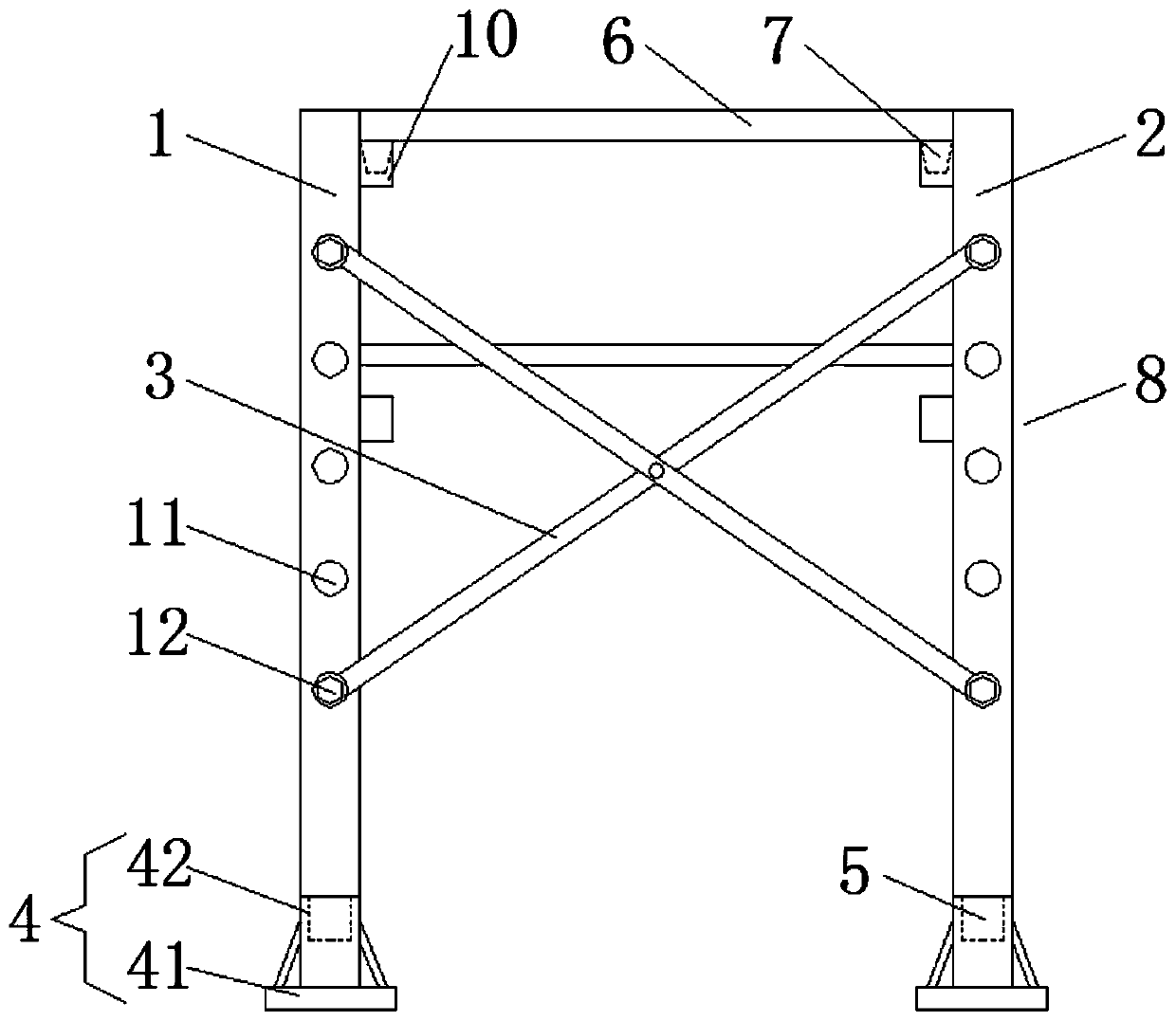 Foldable inner frame device for coke oven masonry construction and construction method