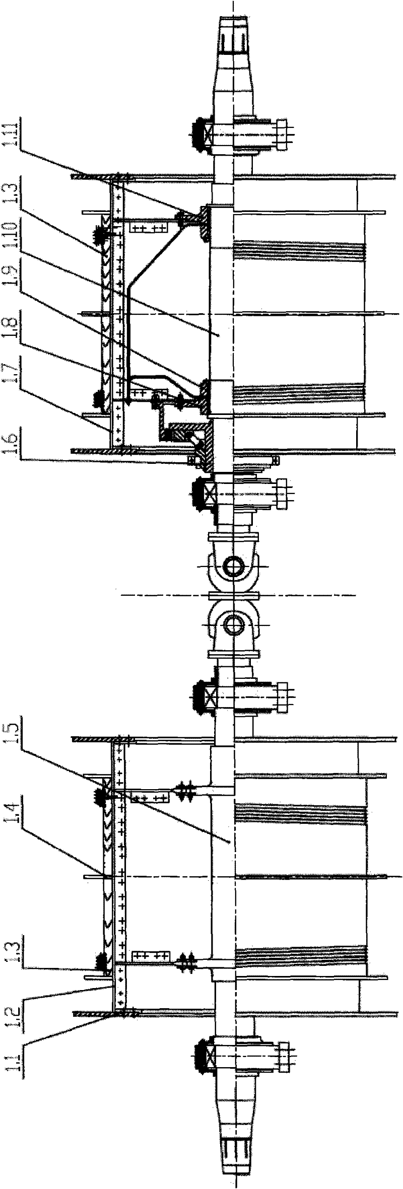 Multi-rope winding type stage hoisting machine