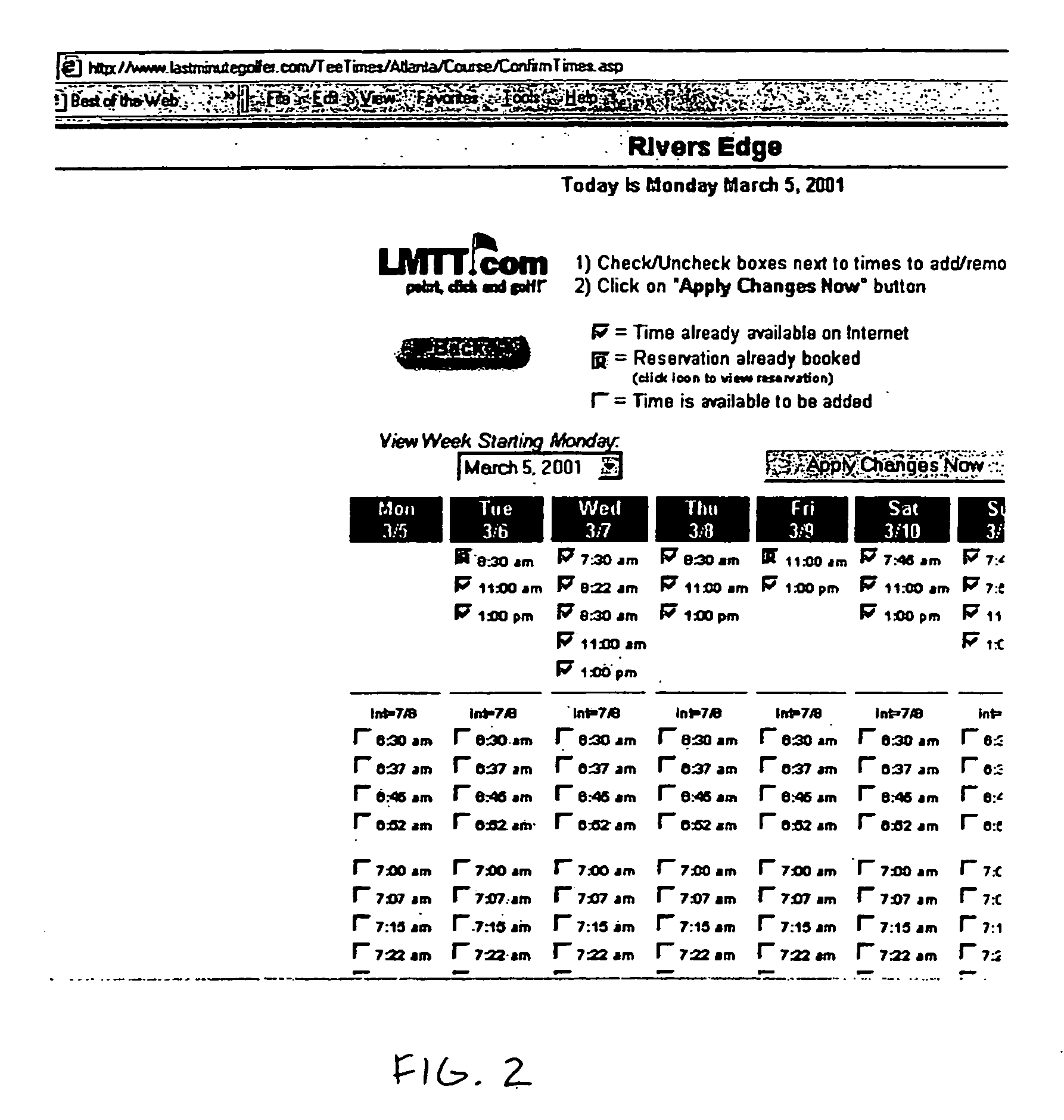 System and method for posting available time slots to a network hub