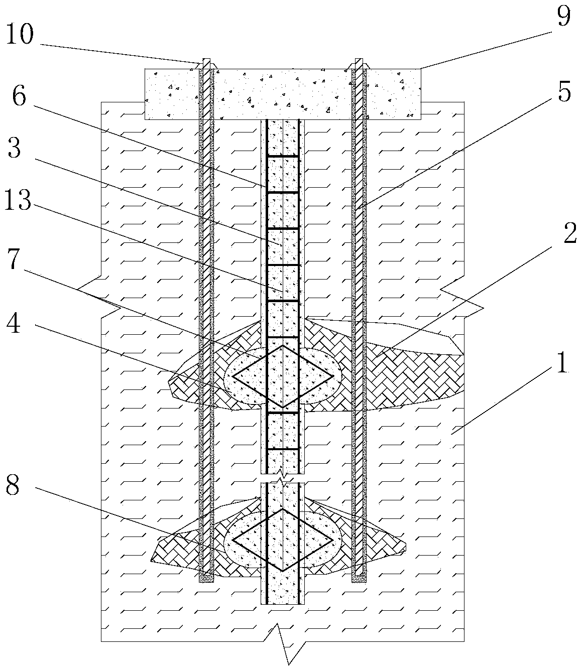 Karst area drilling cast-in-place pile structure and construction method