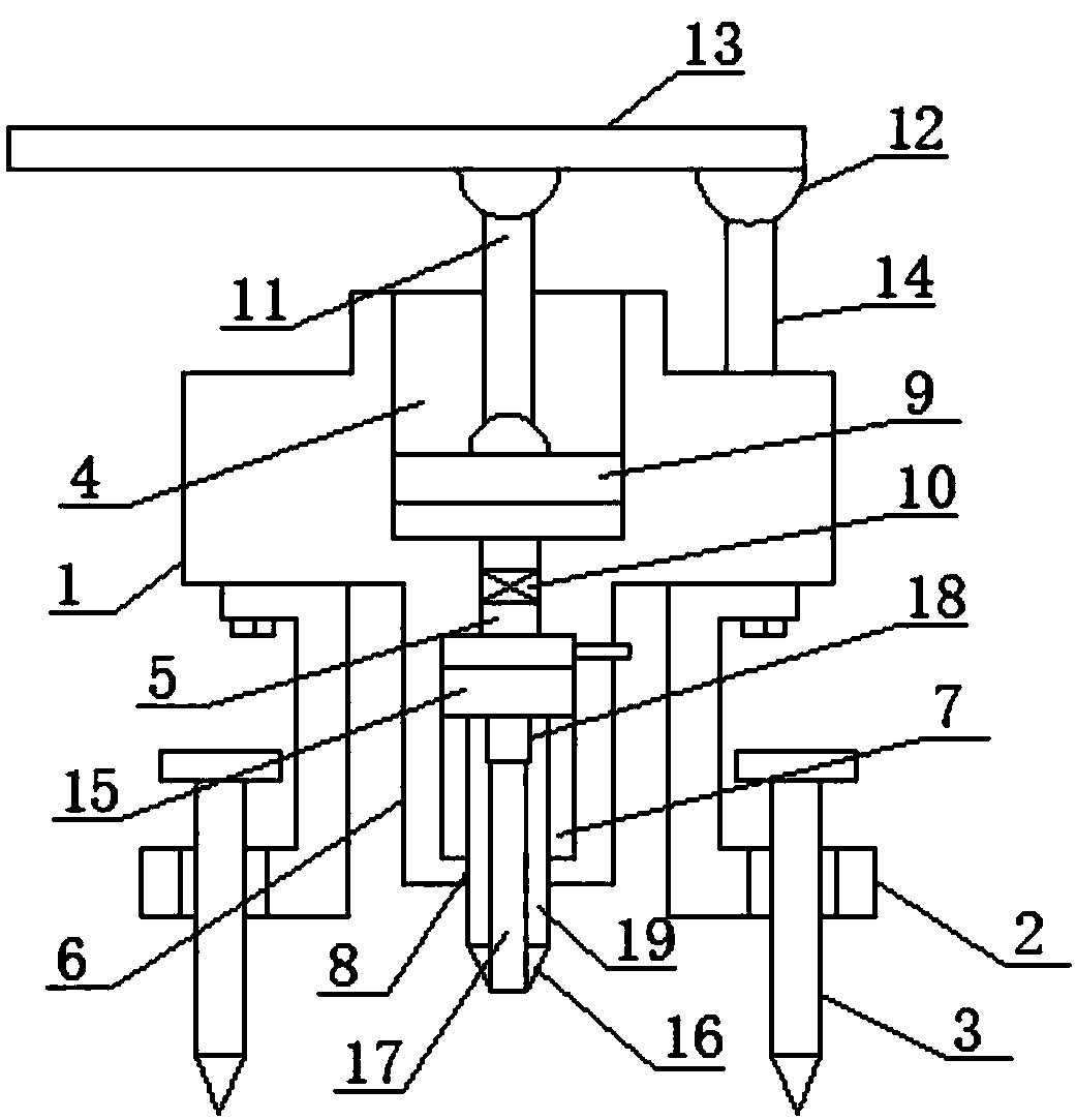 Perforating device for power installation