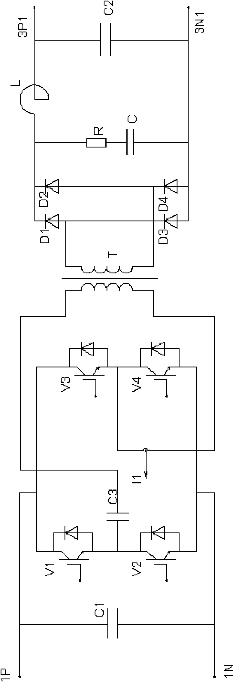 High-power high-accuracy power supply with continuously adjustable voltage