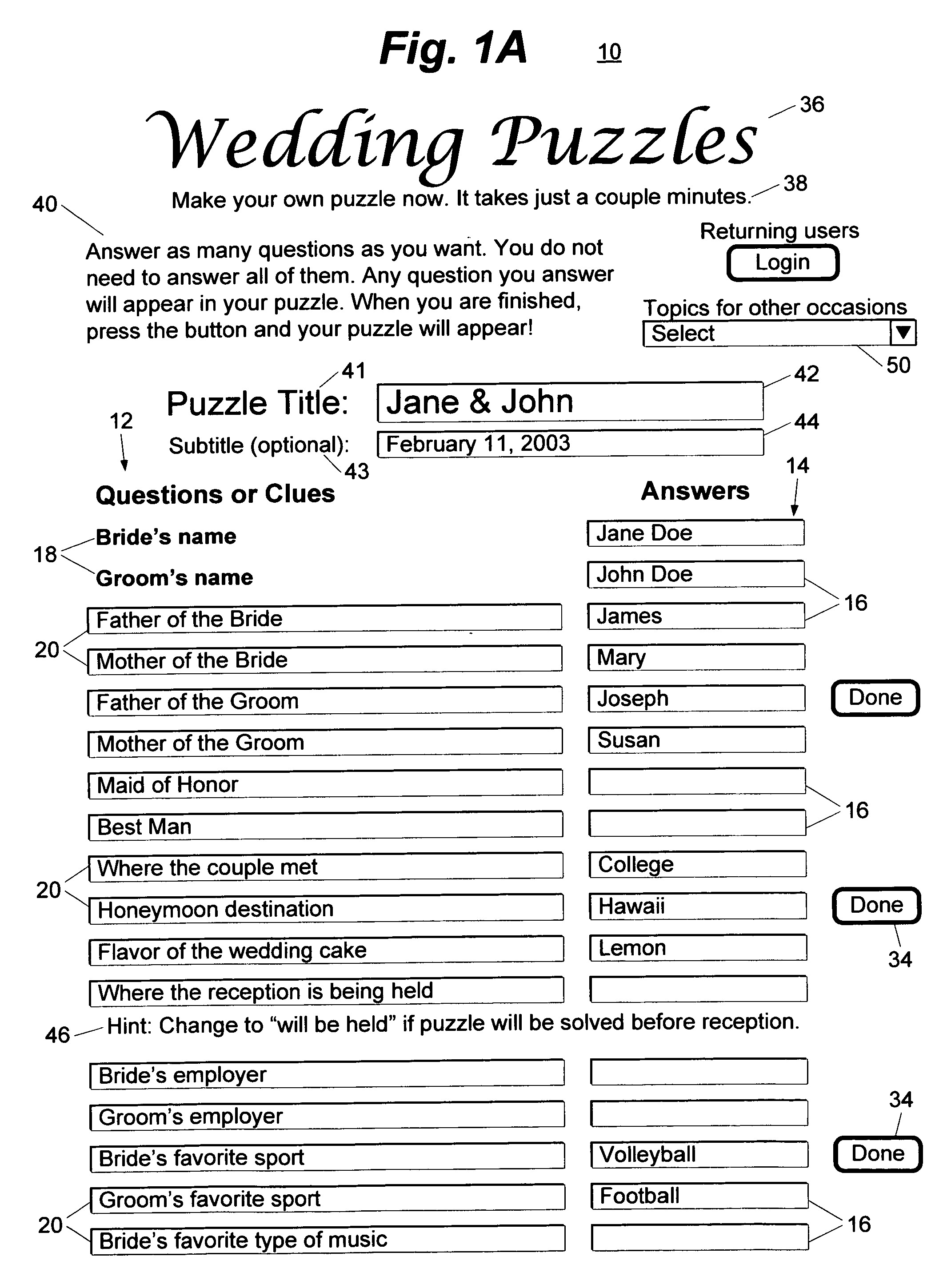 Questionnaire method of making topic-specific word puzzle documents