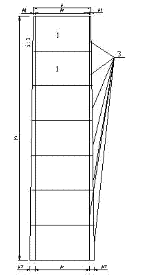 Structure of standard steel forms for constructing thin-wall high pier groups with four sides being variable cross sections by form turnover