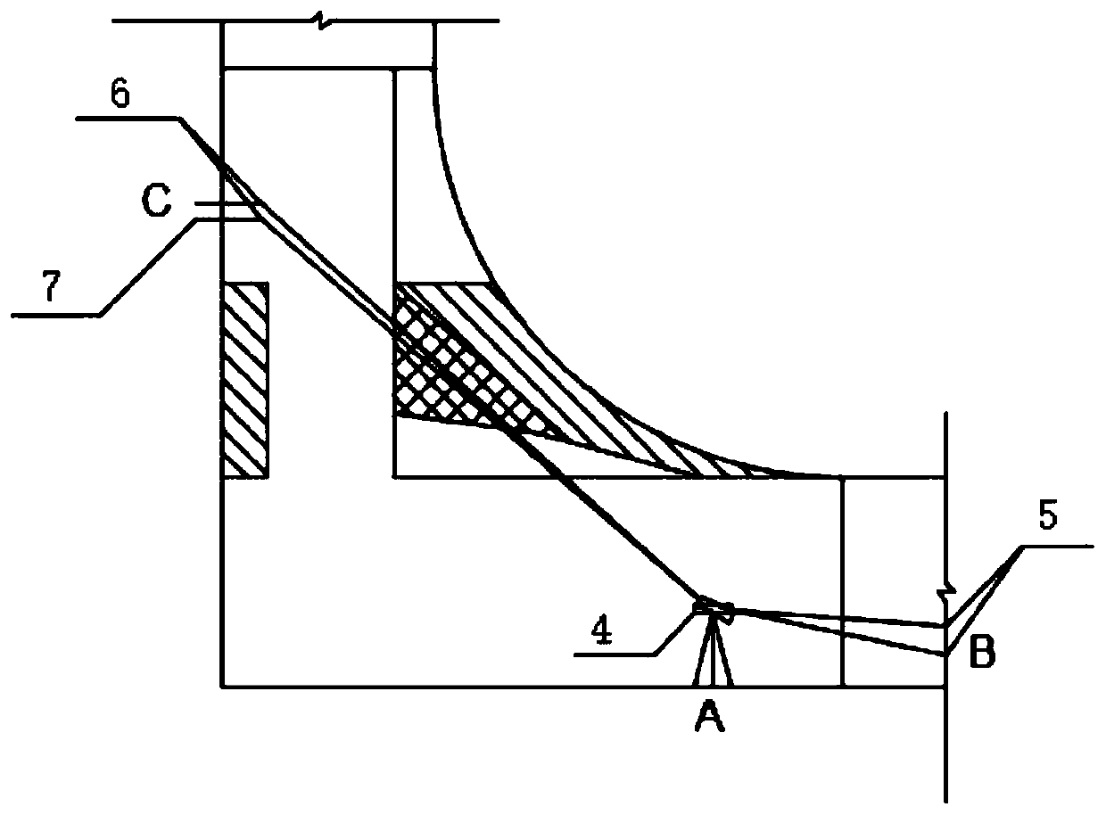 Method for arc bending excavation of lower bending section of vertical shaft