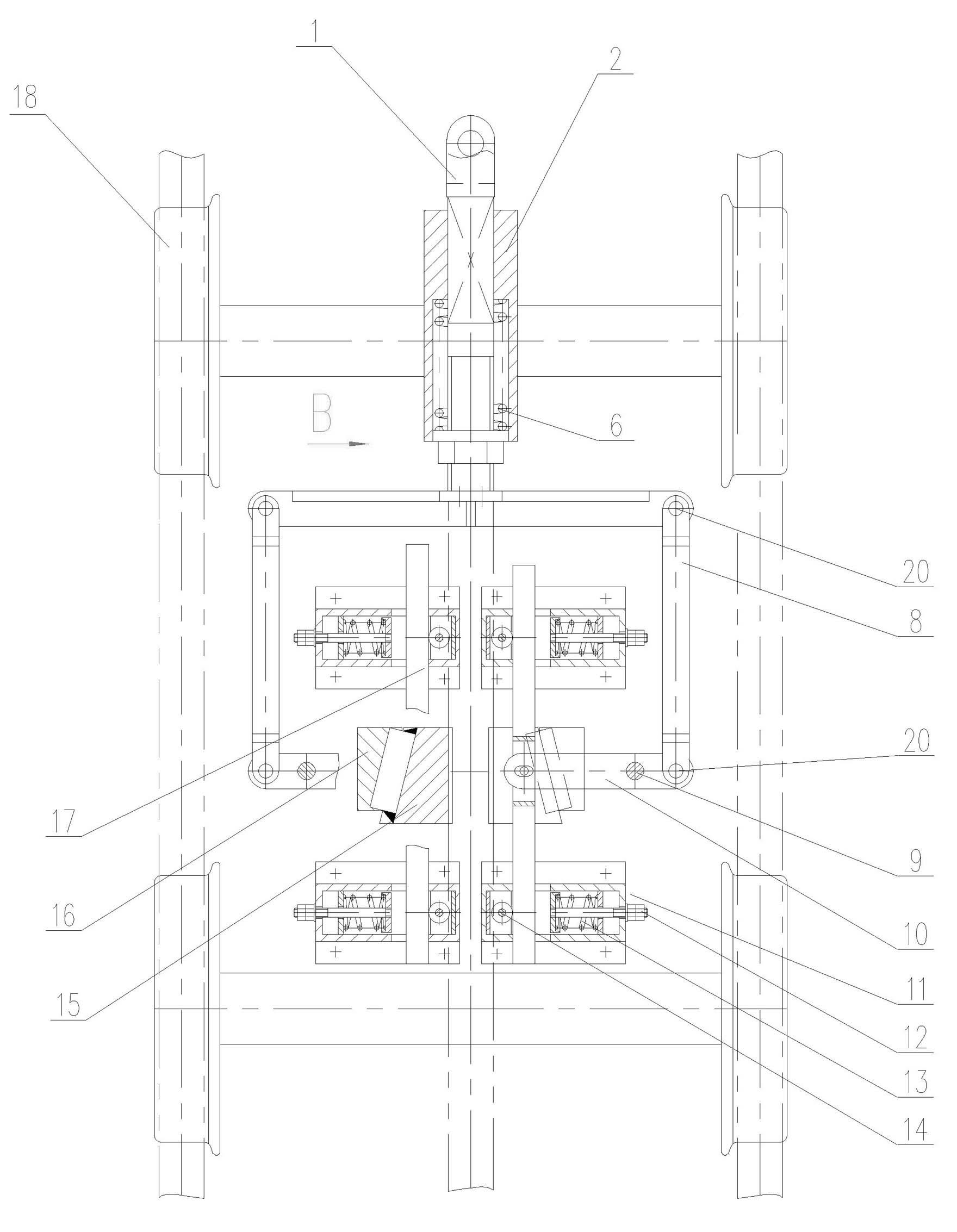 Double-wedge block braking system for transportation monorail of inclined shaft mine car rail
