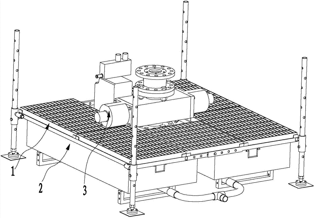 Simple well mouth platform system capable of being dismounted and mounted rapidly and achieving environment-friendly operation