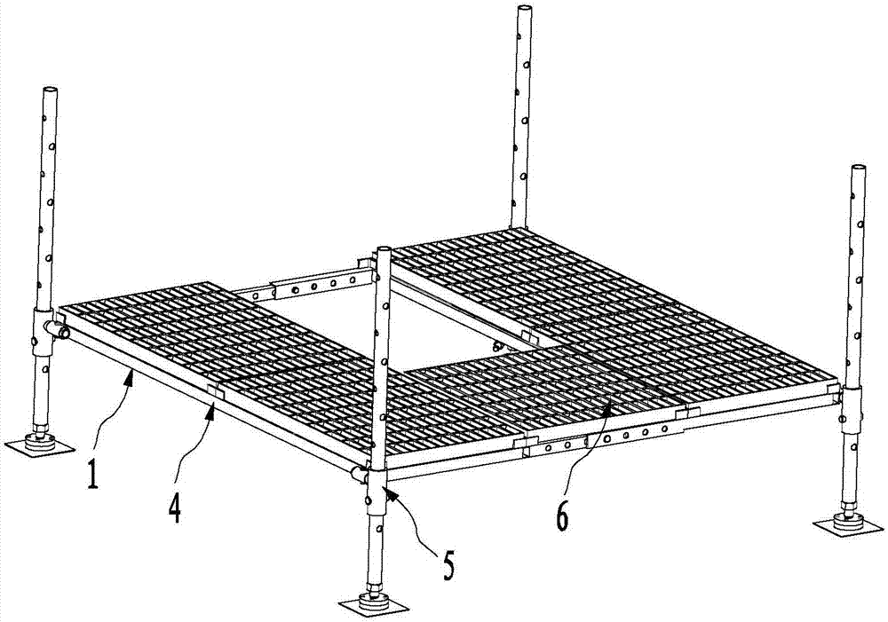 Simple well mouth platform system capable of being dismounted and mounted rapidly and achieving environment-friendly operation