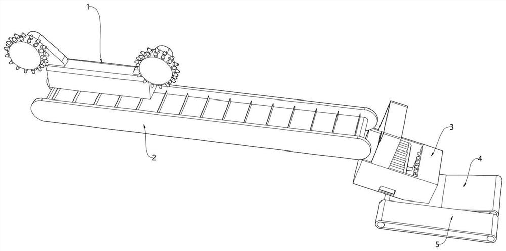 Visual identification separation device of underground coal mine belt conveyor