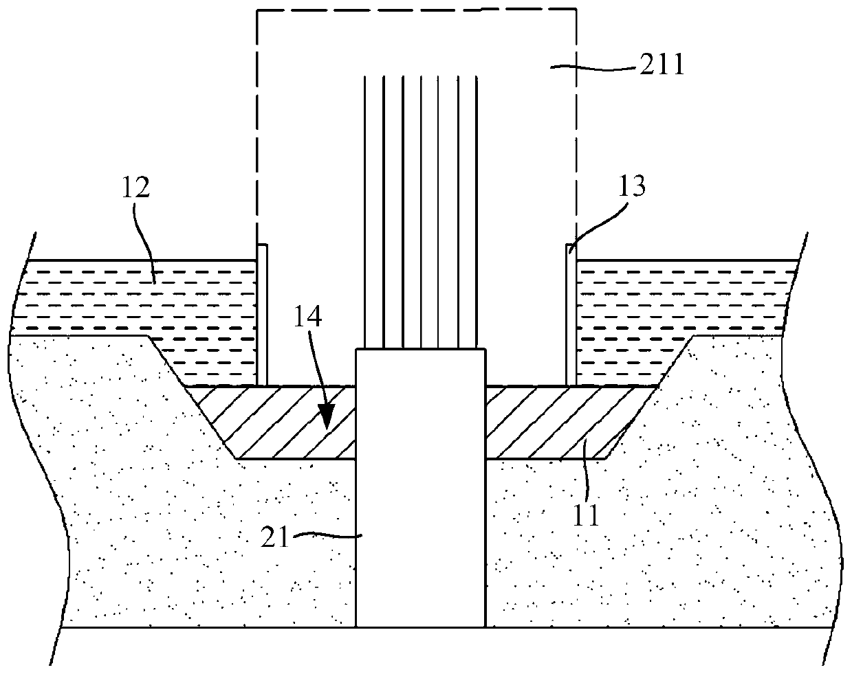 Construction method and structure of foundation cushion under condition of current-formed silt soil