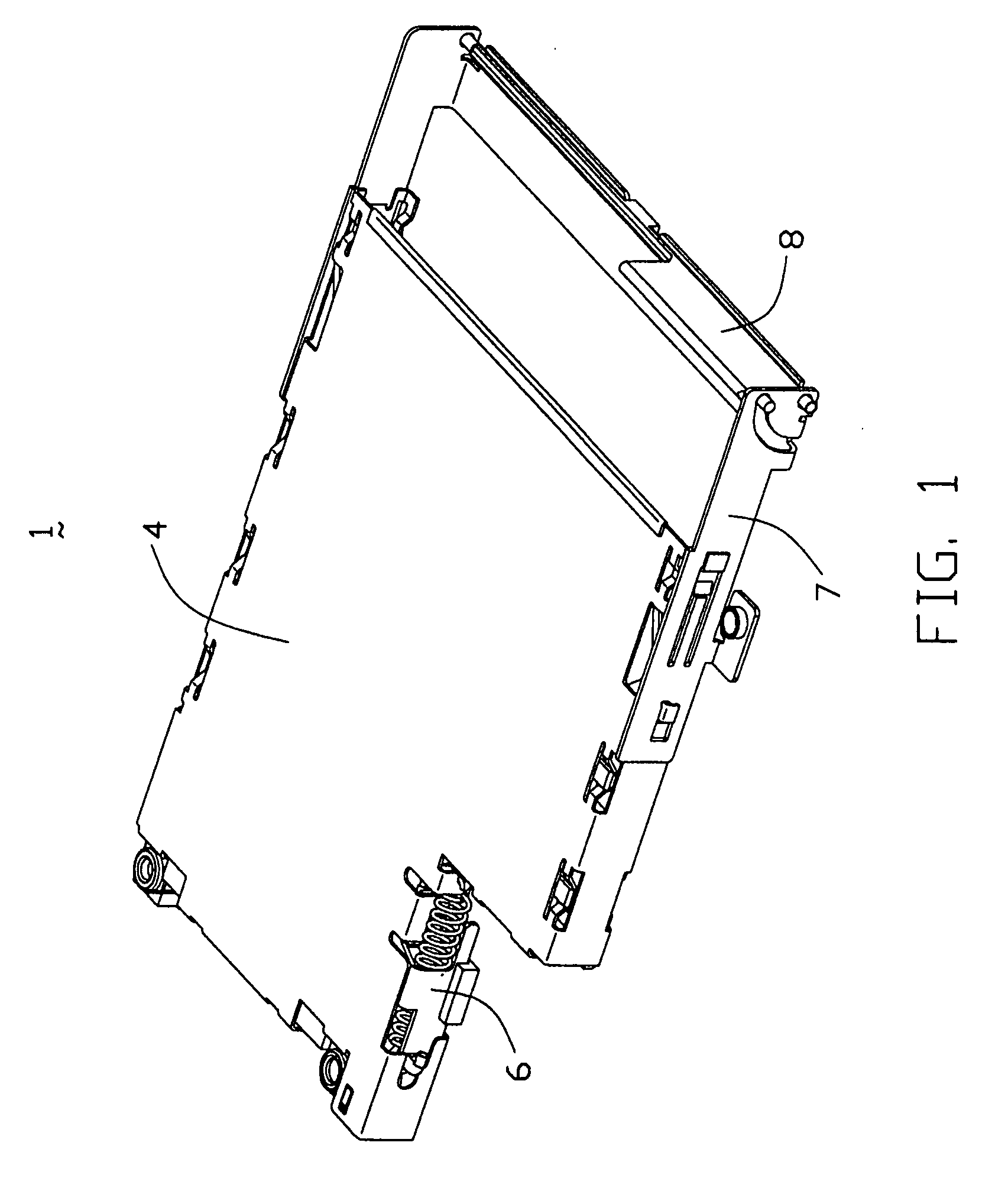 Memory card connector with improved foldable baffler