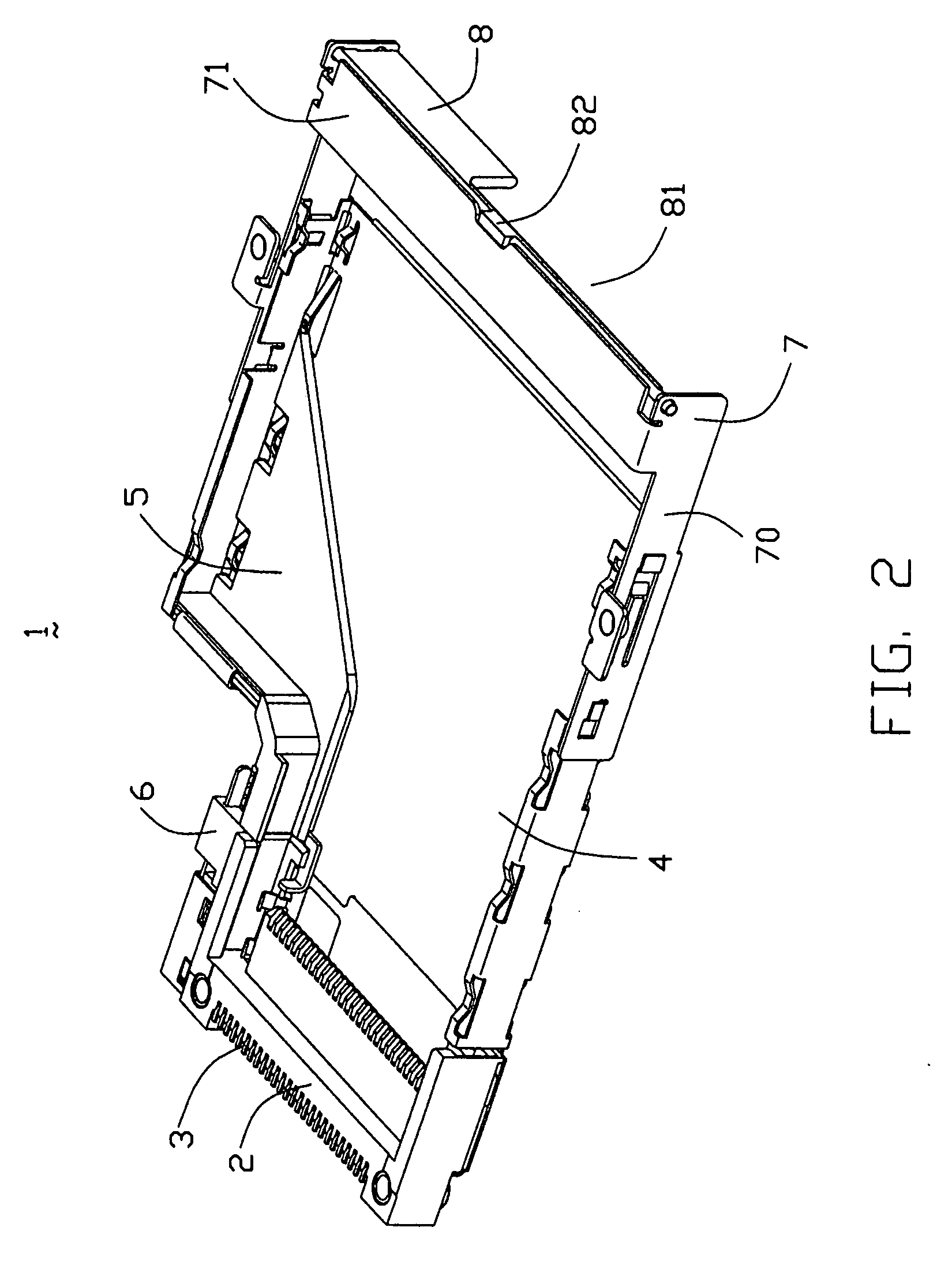 Memory card connector with improved foldable baffler