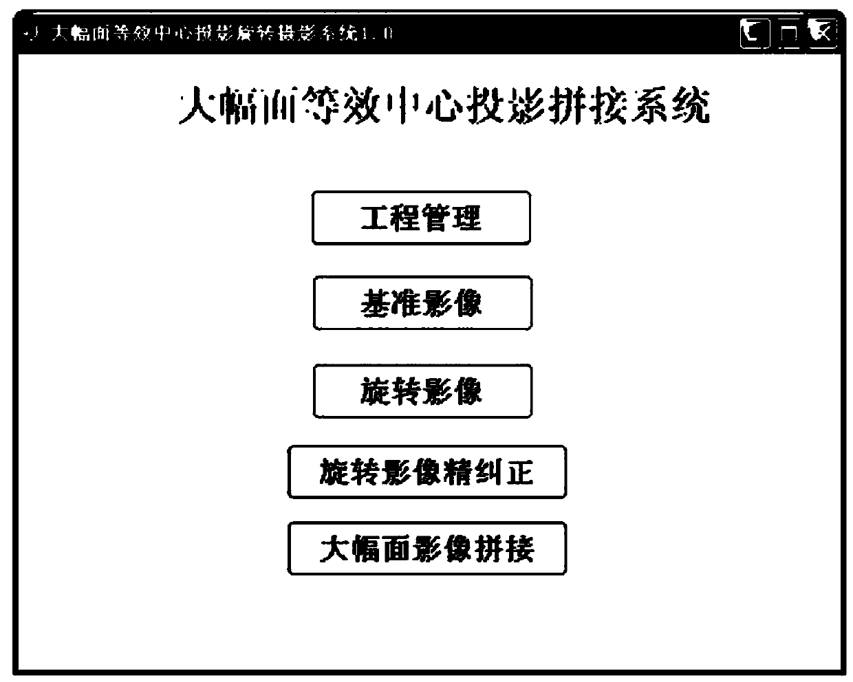 Large-format equivalent center projection image seamless splicing method