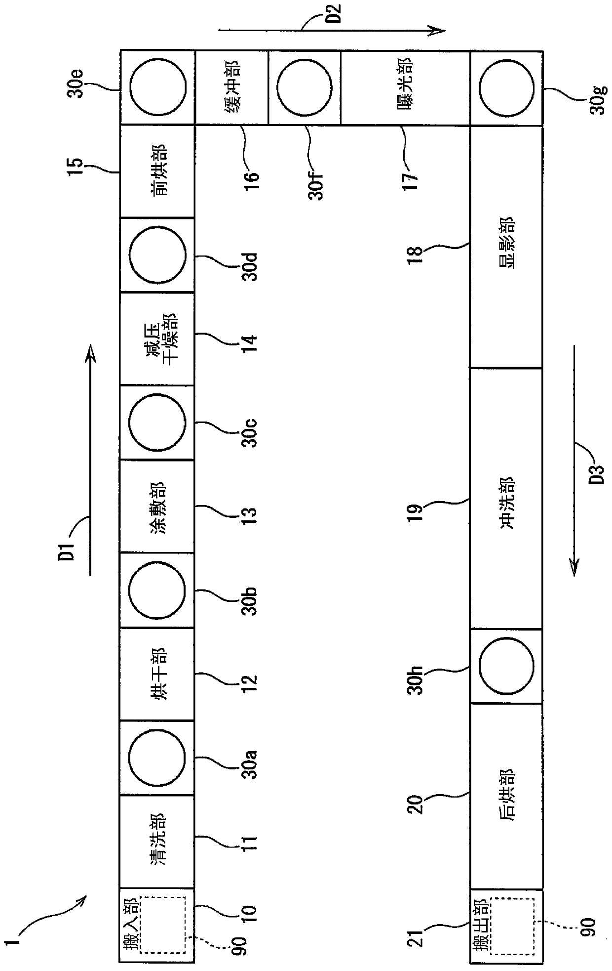 Transfer device and substrate processing device