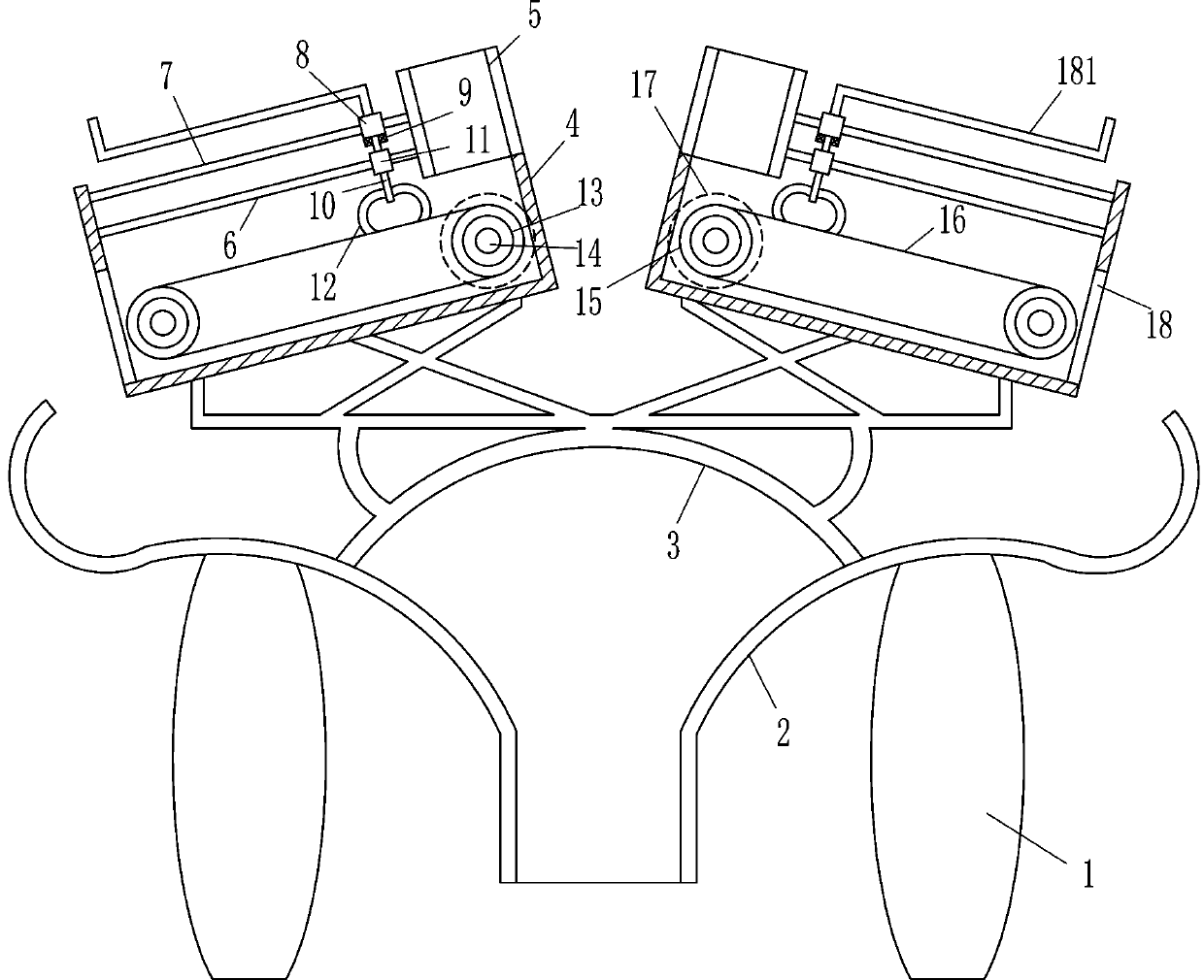 Device for removing iron impurities from fine powder rare earth material