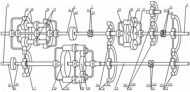 Compound type hydraulic coupler with casing provided with side auxiliary chamber and starter