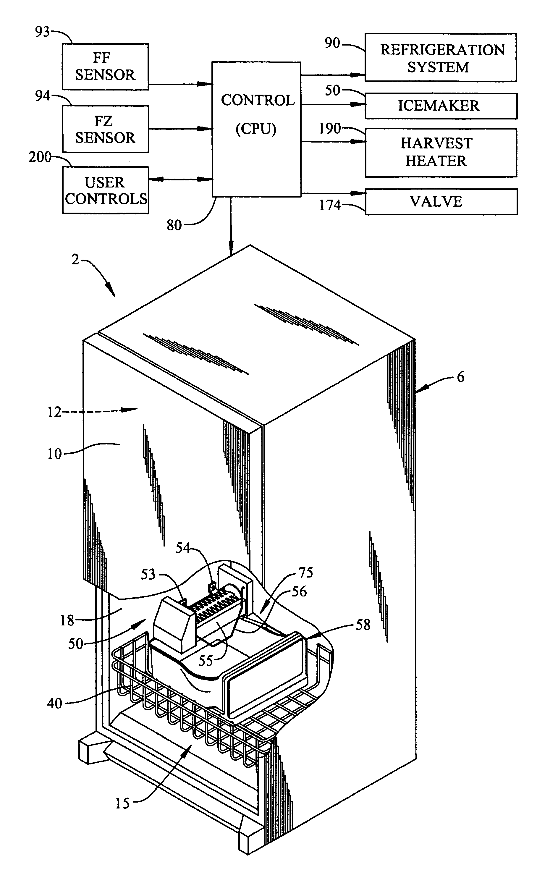 Icemaker system for a refrigerator