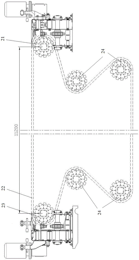 Channel transitional conveying equipment for conveying beverage bottles