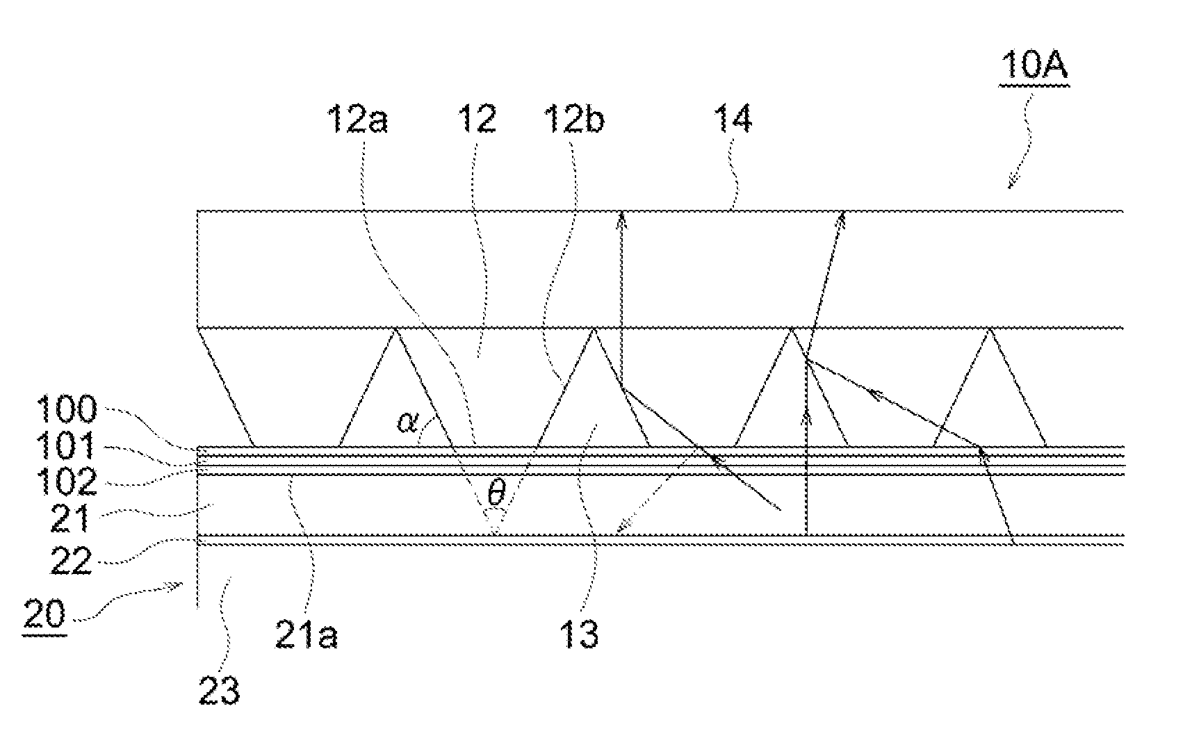 Surface luminous body, display device and illuminating device using the same
